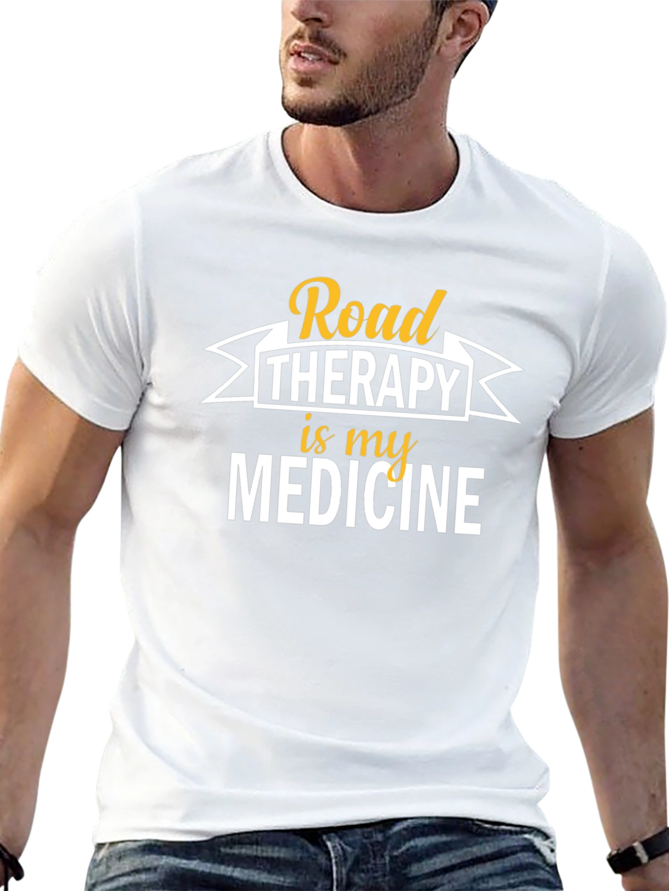 Road Therapy is My Medicine Black T-Shirt