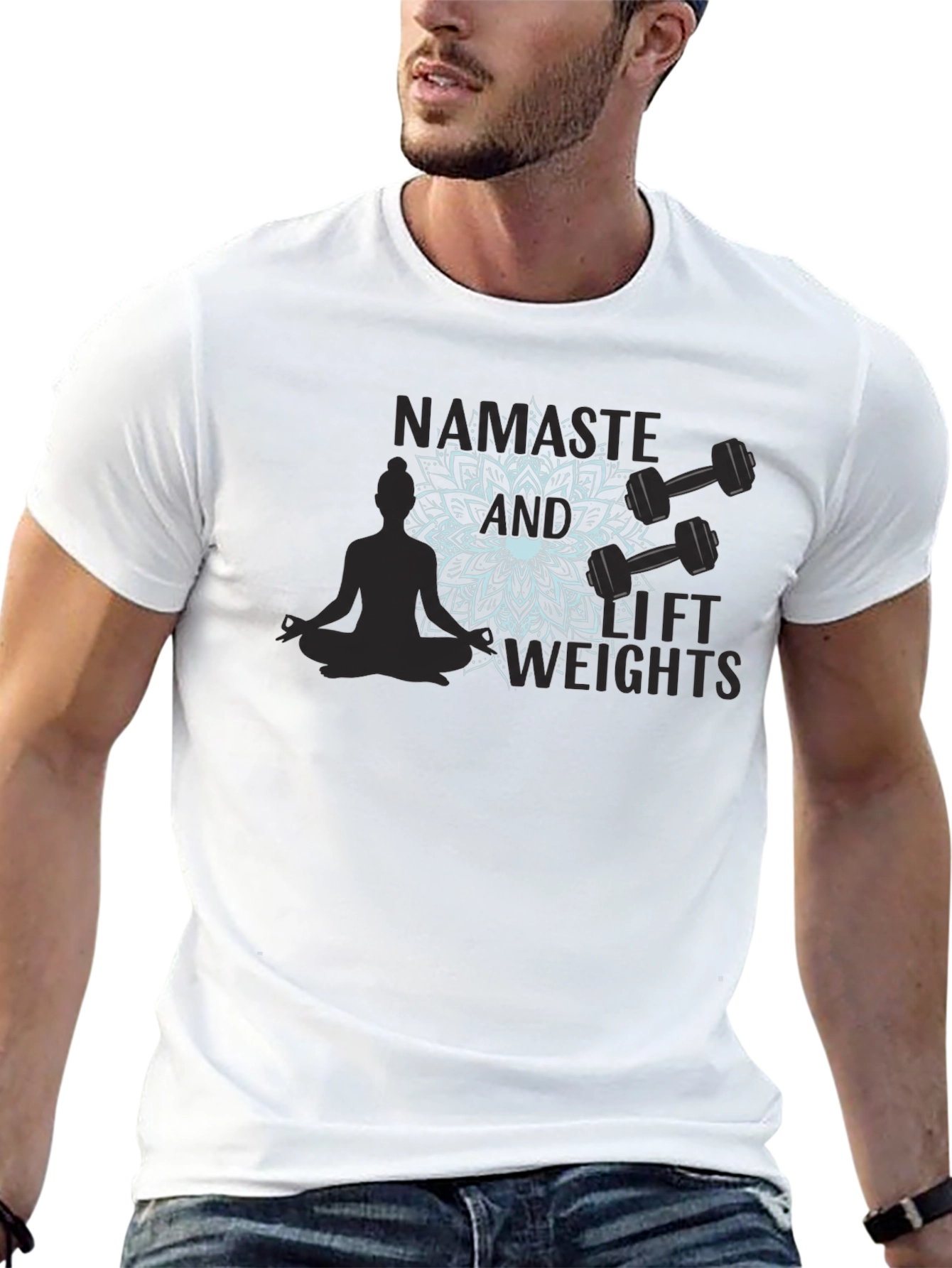 Namaste & Lift Weights Graphic T-Shirt