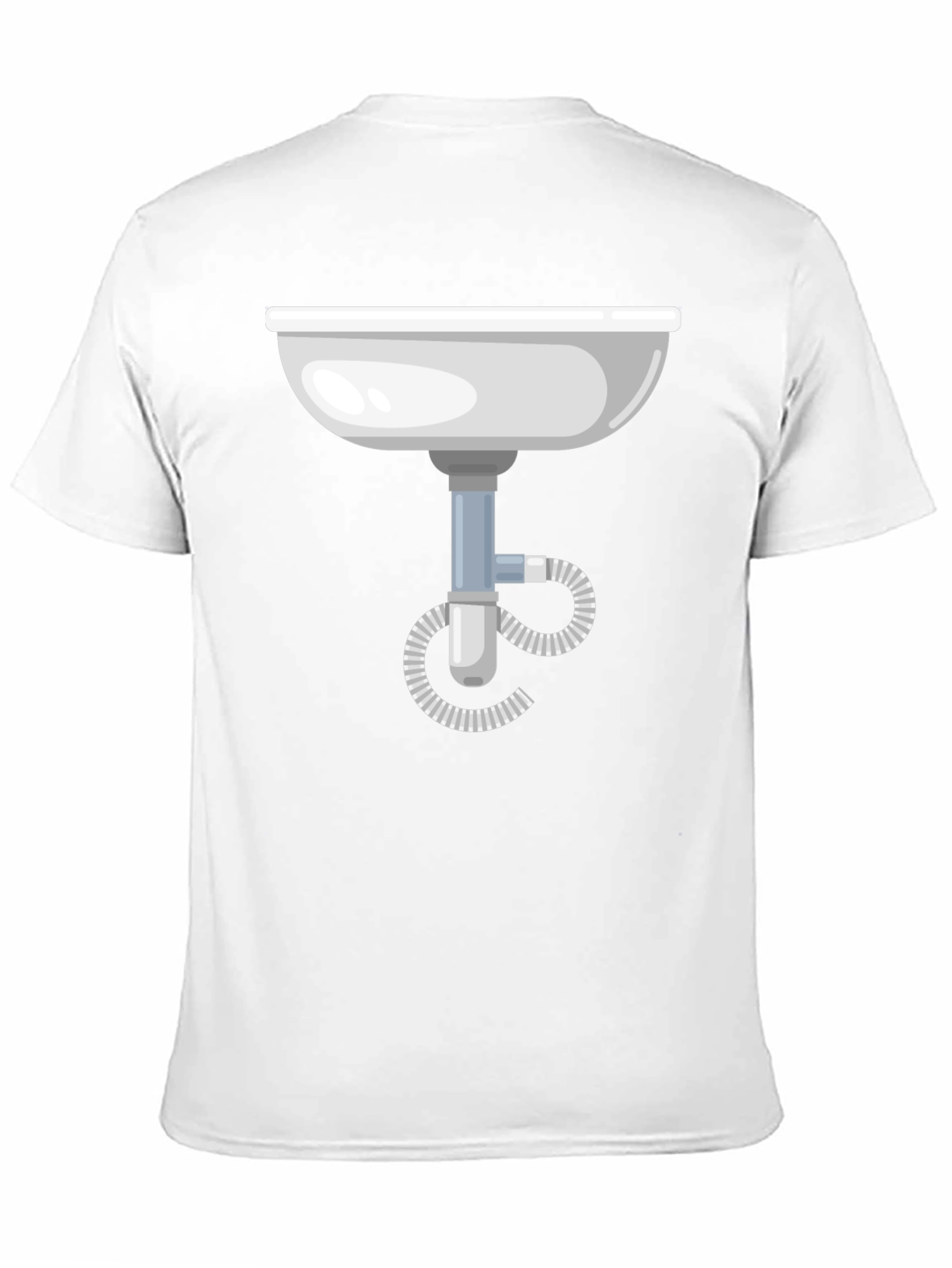 Funny Plumbing Sink Graphic Tee - Black Cotton T-Shirt