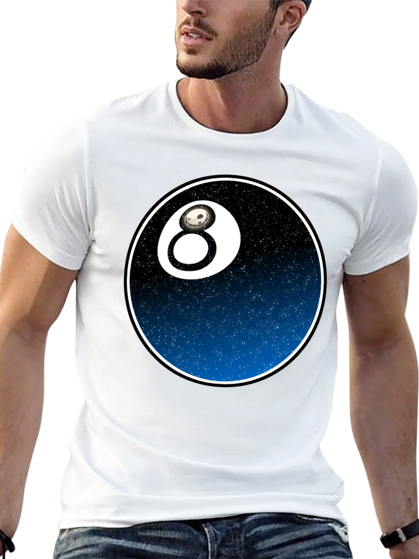 Cool 8 Ball Graphic Tee - Galaxy Design