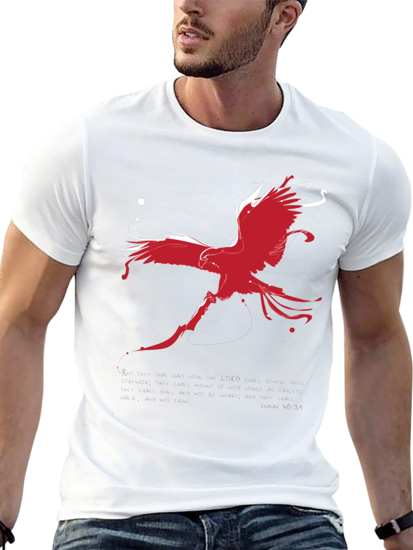 Red Phoenix Graphic Black T-Shirt