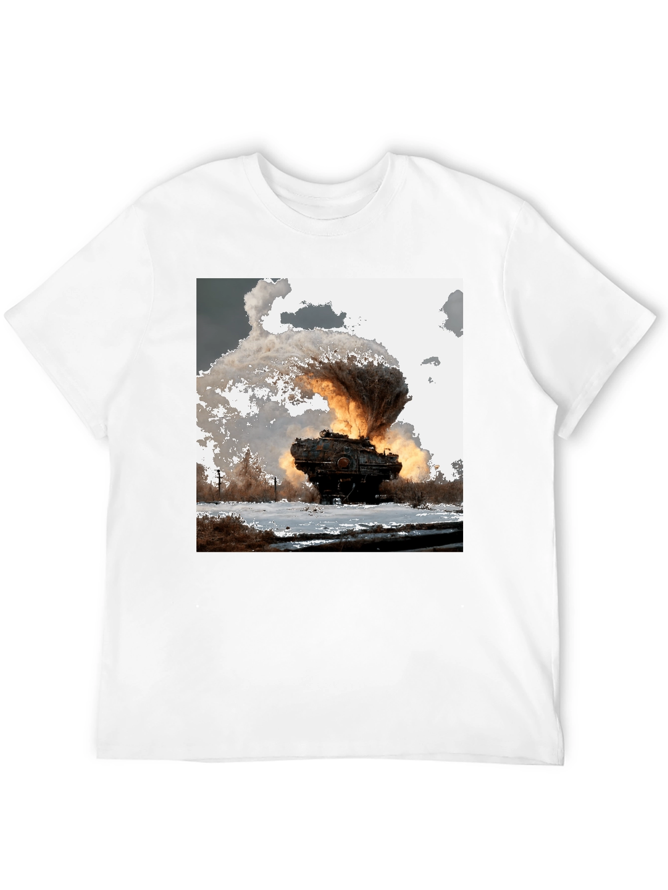 Exploding Tank Graphic Tee - Bold Black T-Shirt