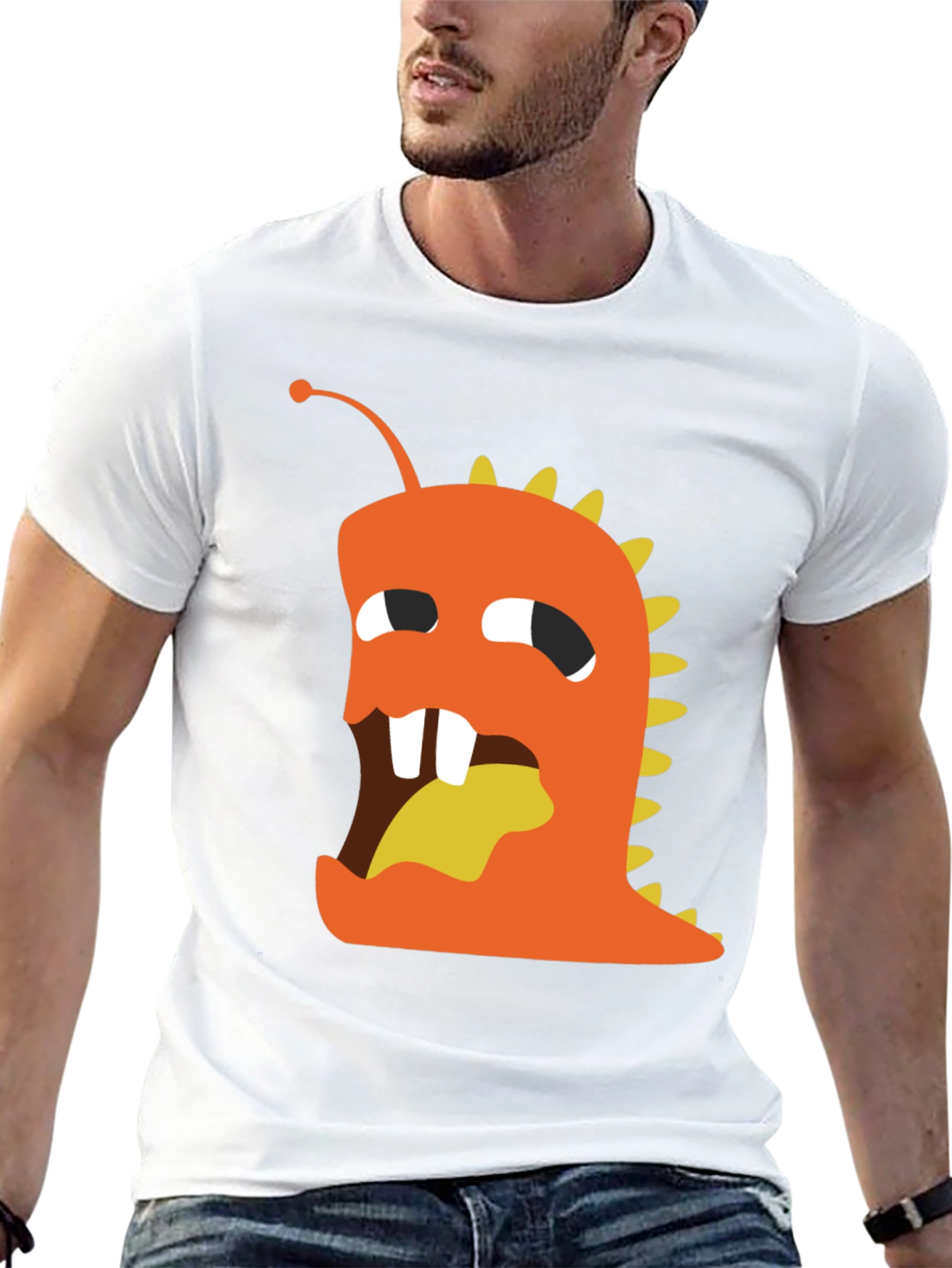 Monster Graphic Tee - Black Cotton Blend