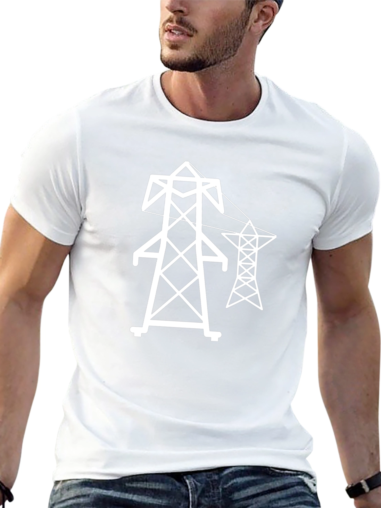 Electric Tower Graphic Tee - Black Cotton T-Shirt