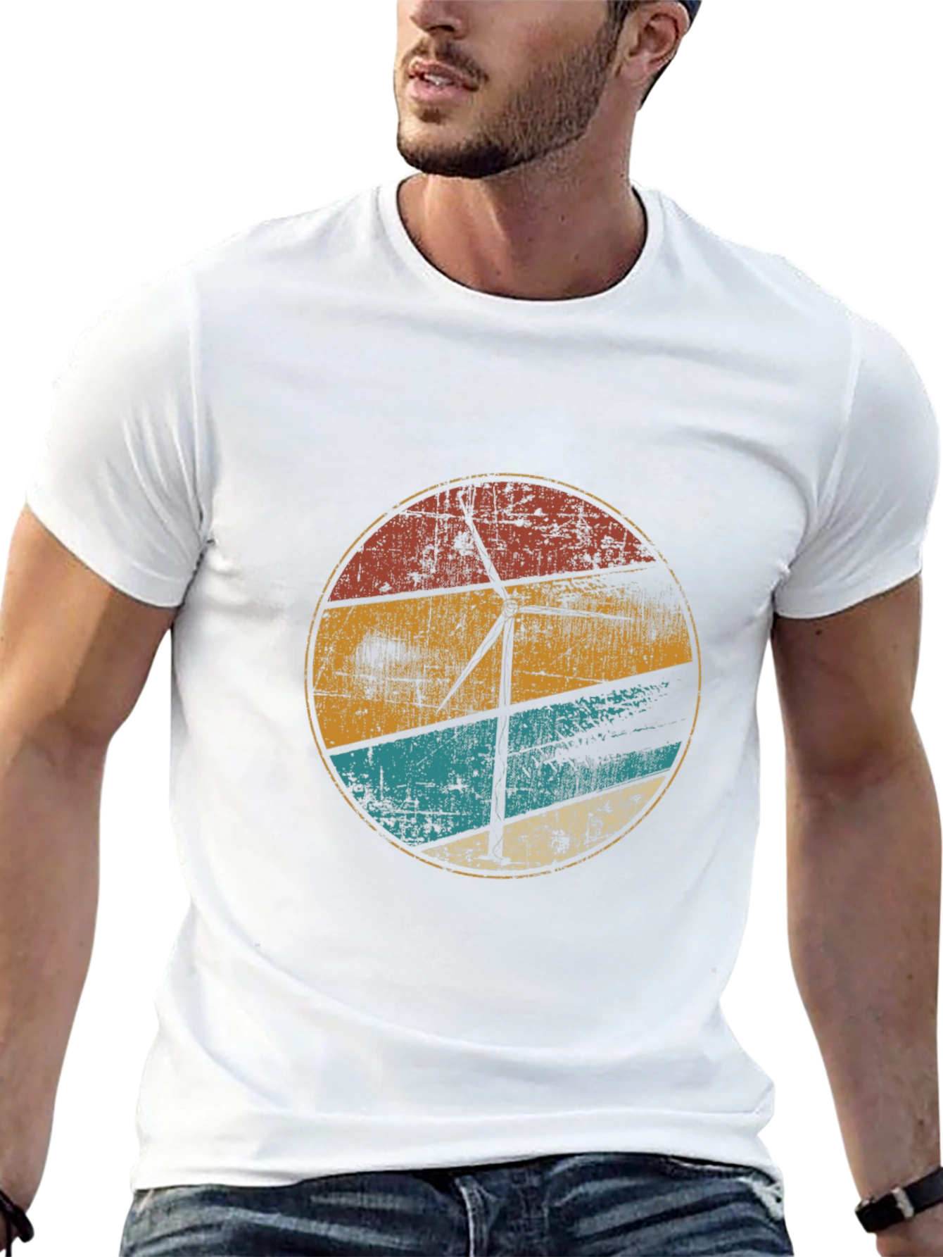 Retro Wind Turbine Graphic Tee