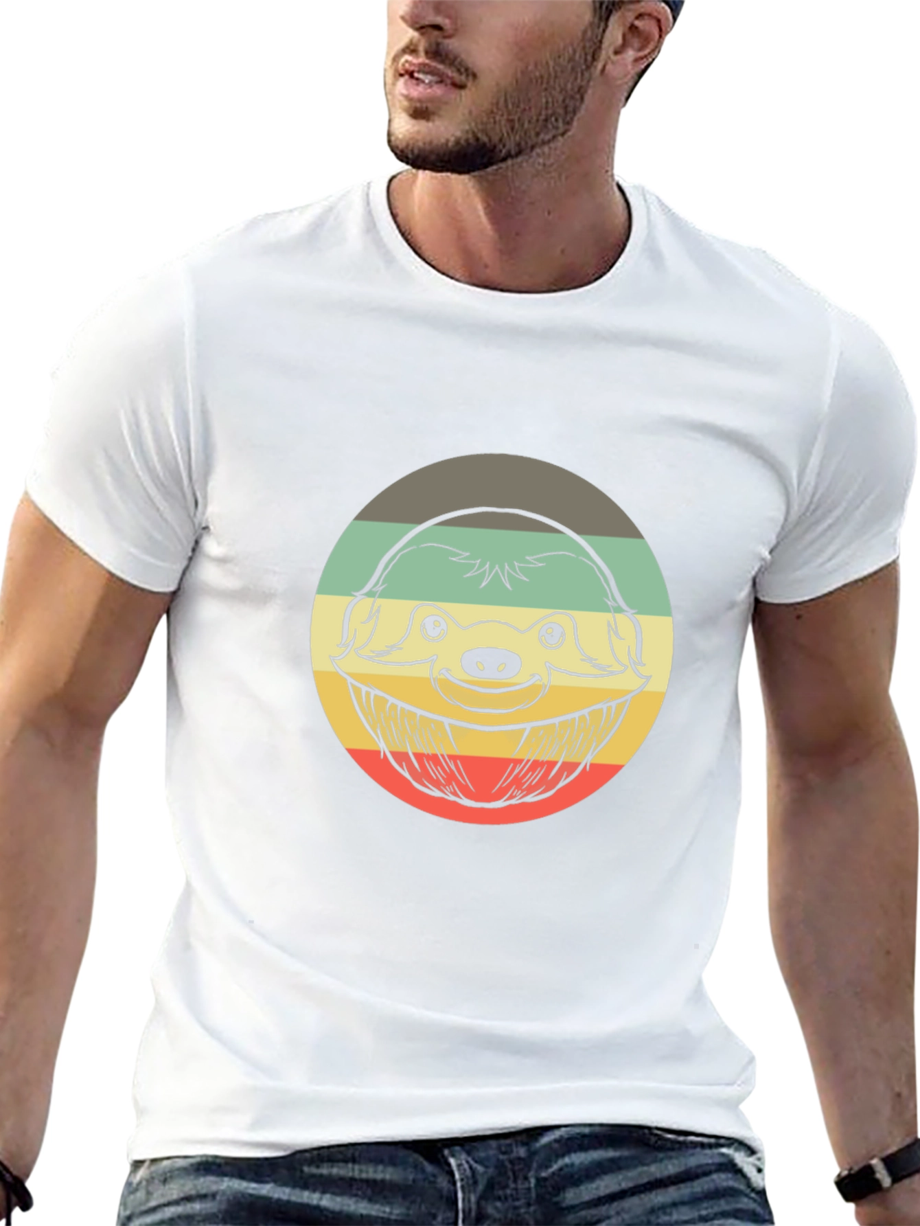 Retro Sloth Graphic T-Shirt - Casual Comfort