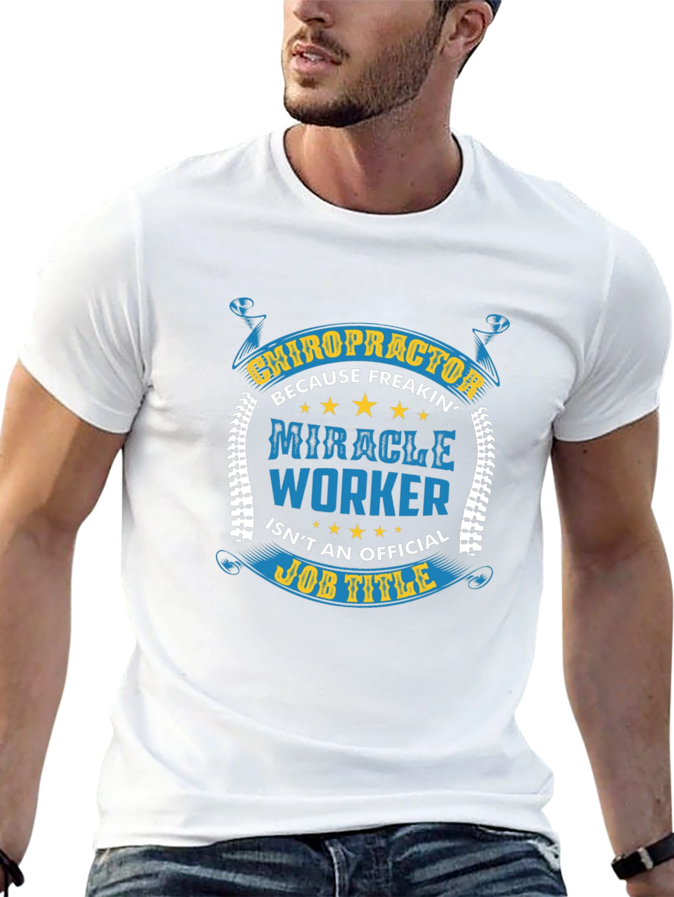 Chiropractor Miracle Worker Black T-Shirt