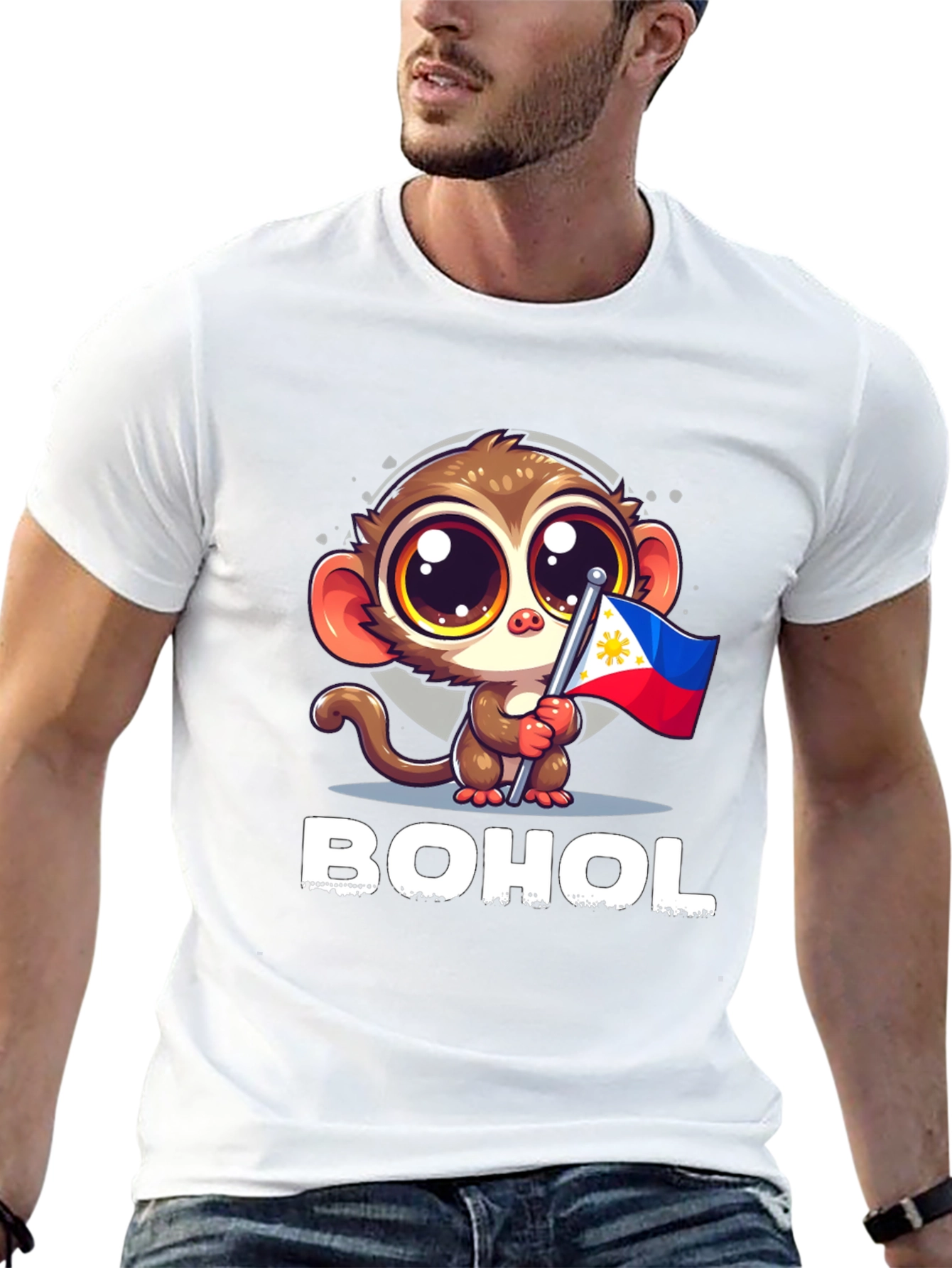 Bohol Tarsier Philippines Flag Graphic Tee