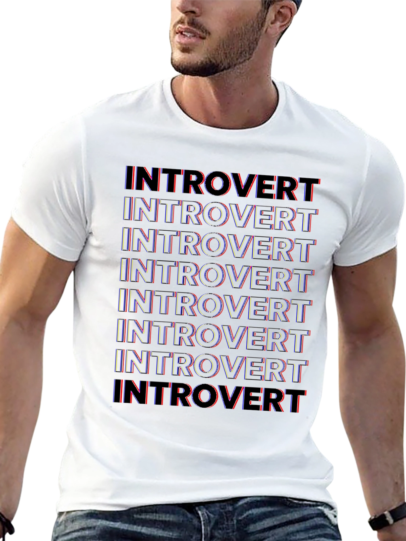 Introvert Graphic Print Crew Neck T-Shirt