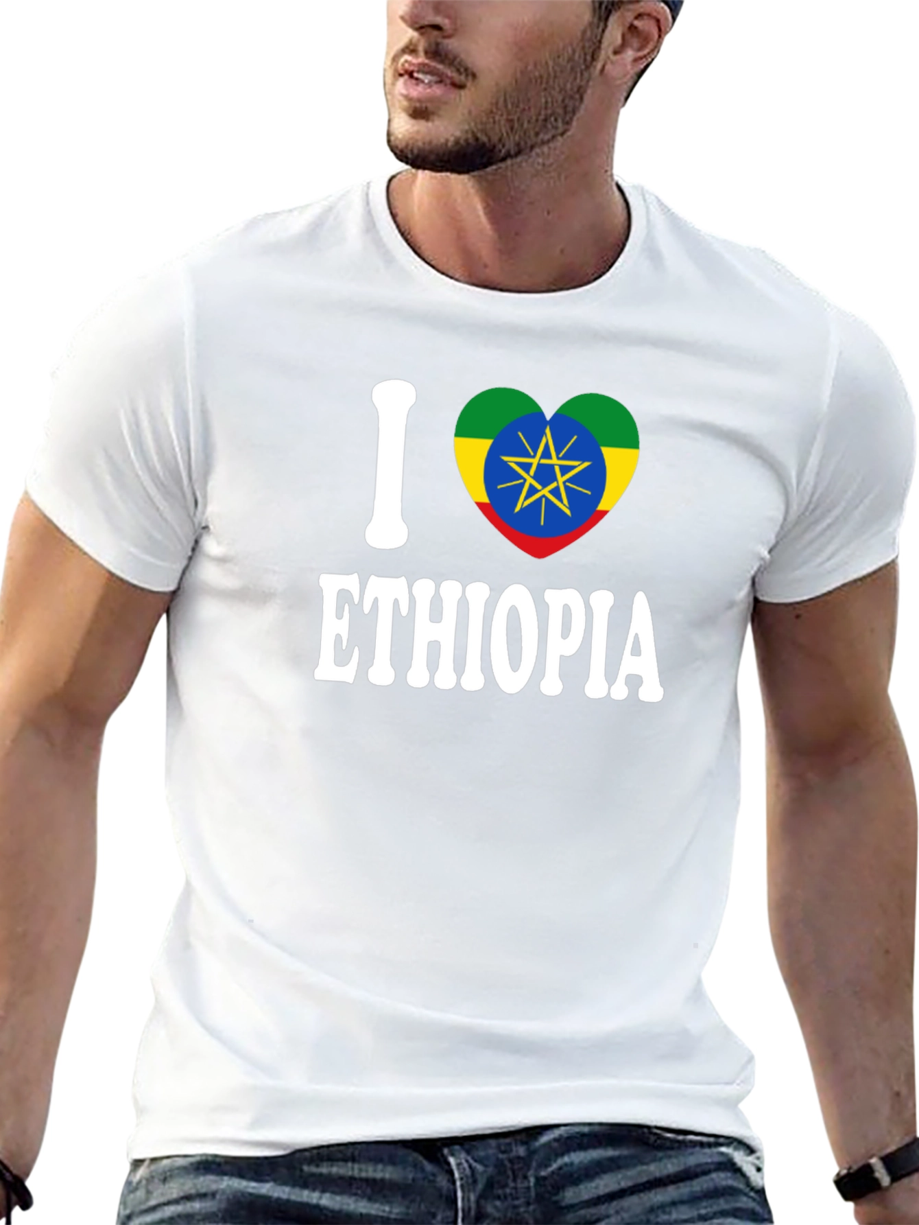 I Love Ethiopia Heart Flag T-Shirt