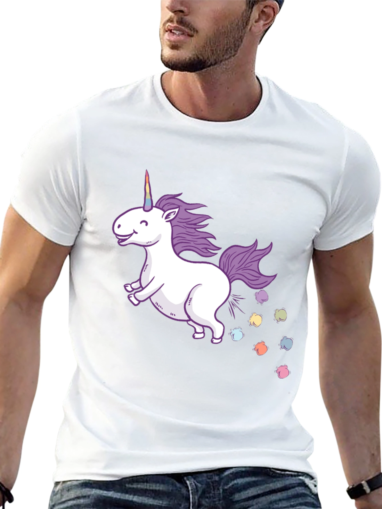 Unicorn Rainbow Poop Black T-Shirt
