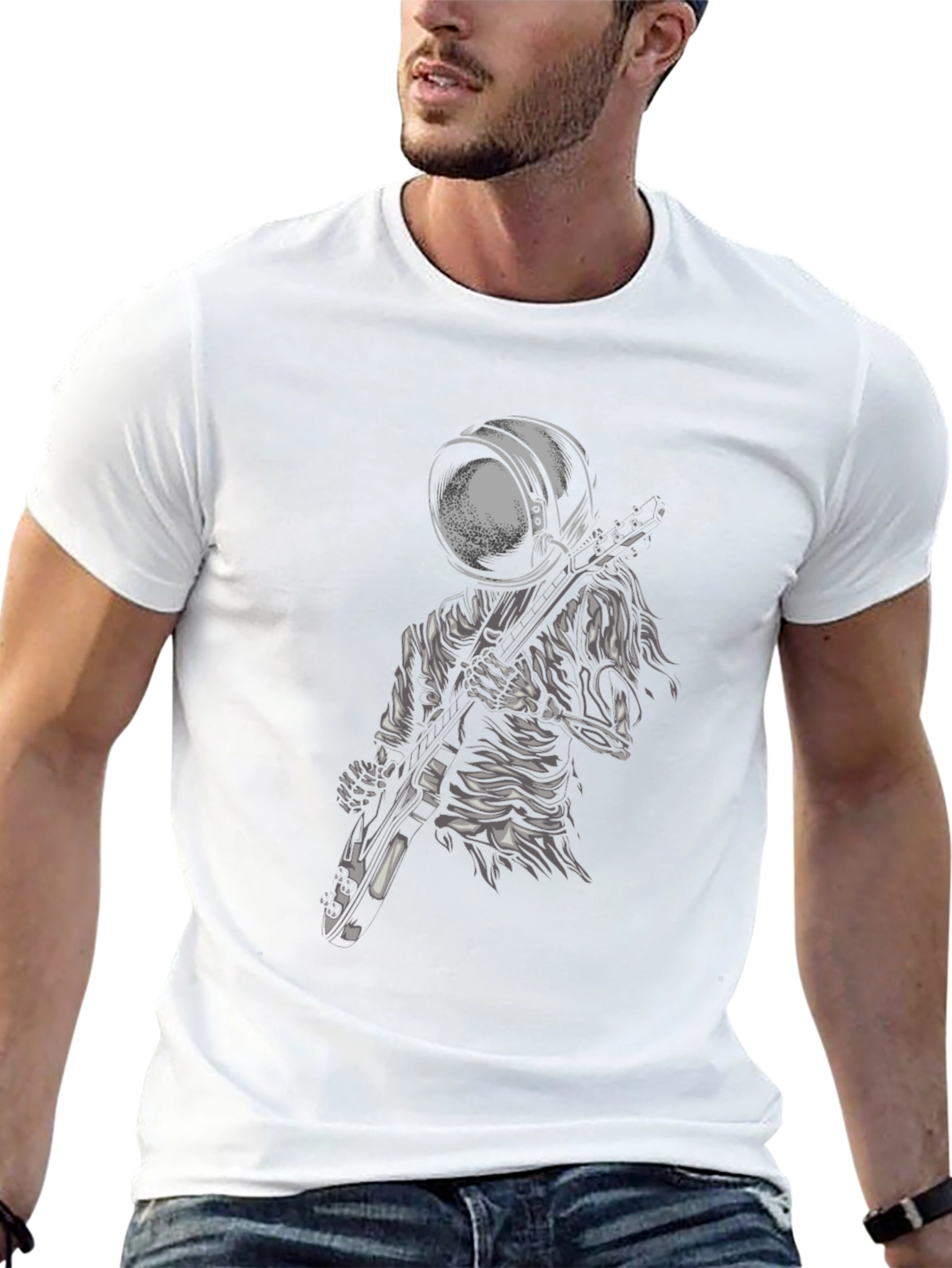 Astronaut Guitarist Graphic Tee - Rock in Space!