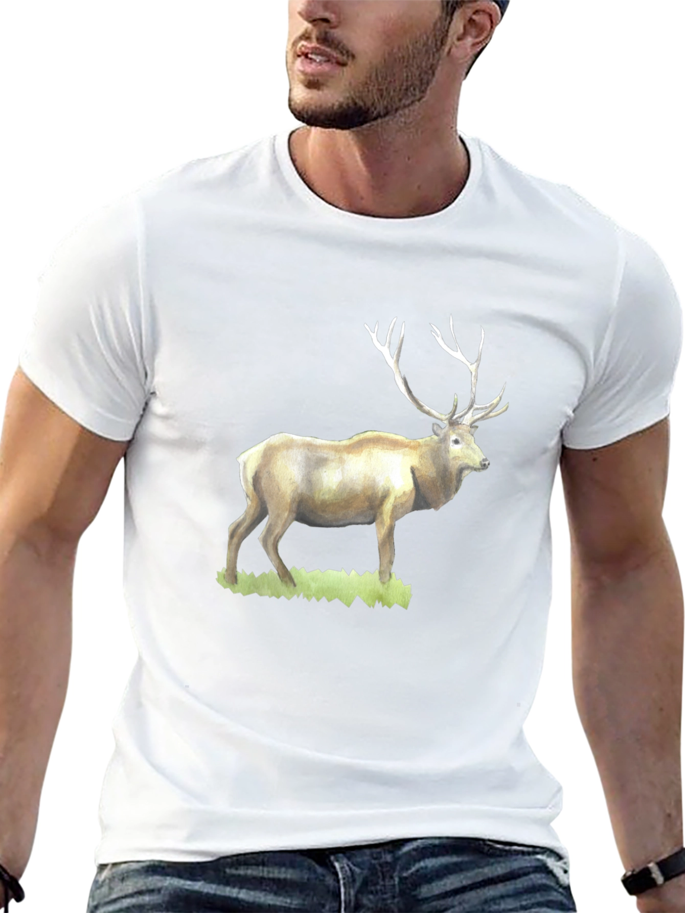 Elk Graphic Tee - Wildlife Inspired Black T-Shirt