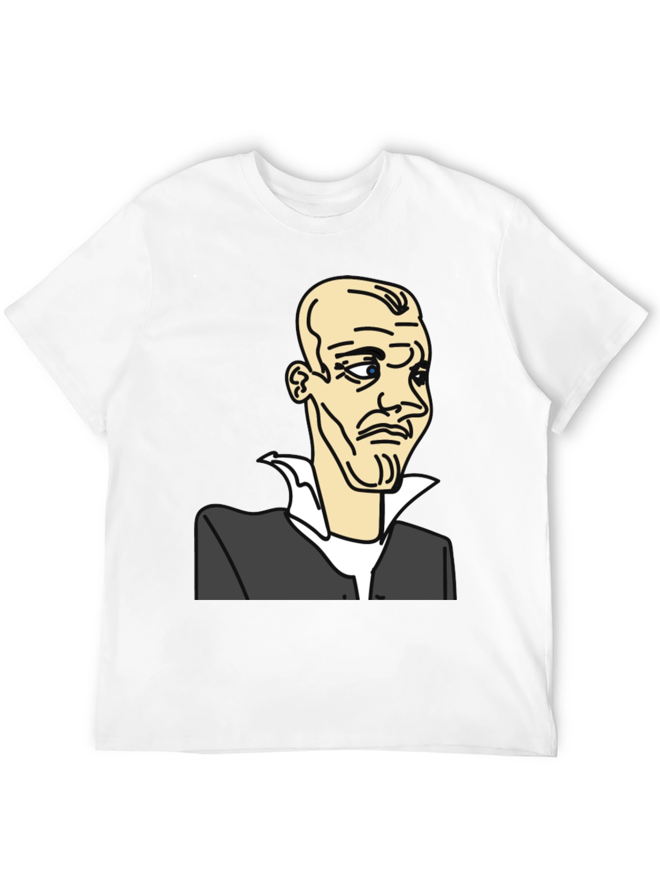 Cartoon Portrait Graphic Tee - Mens Black T-Shirt