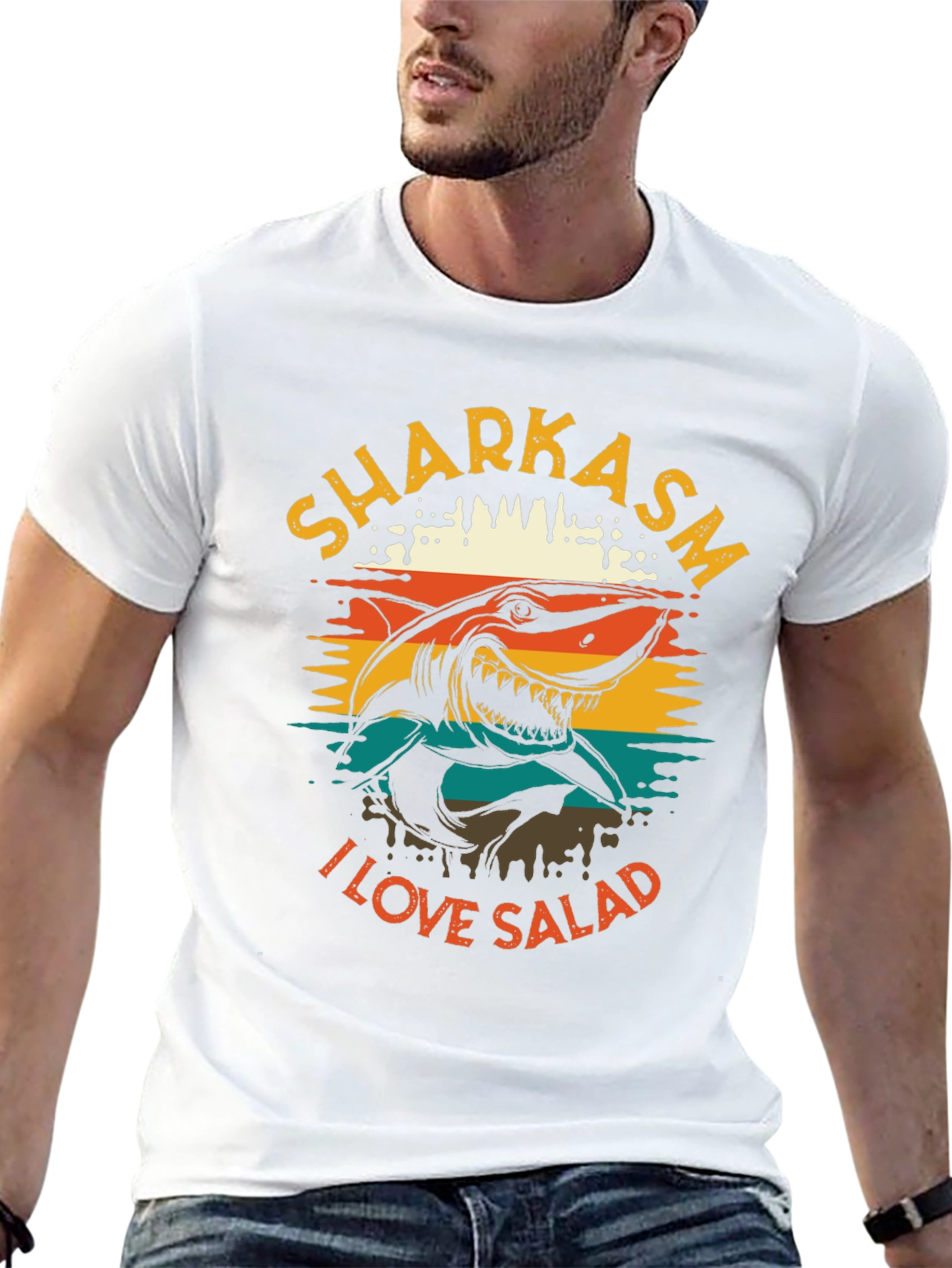 Sharkasm I Love Salad Graphic T-Shirt
