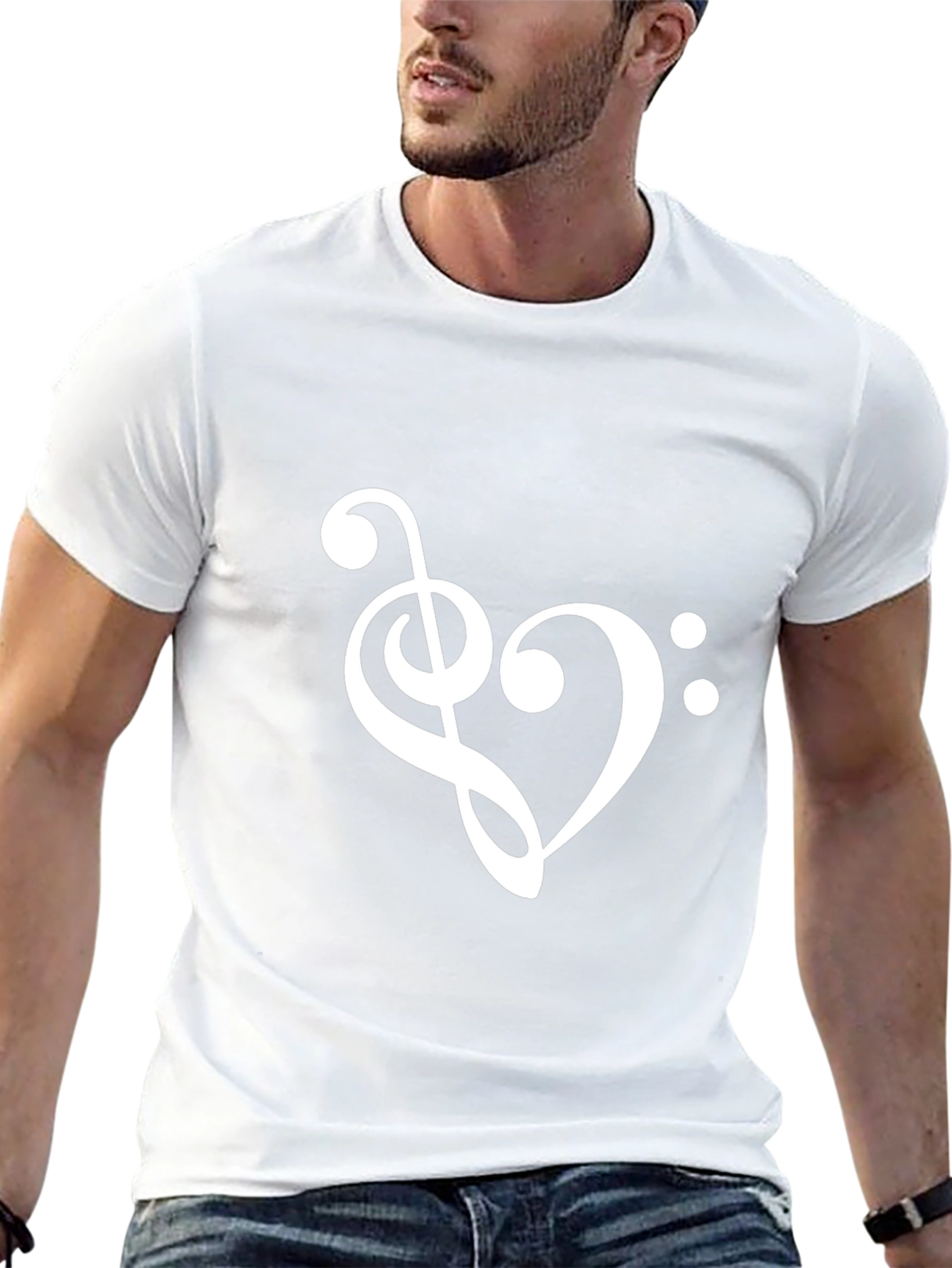 Music Heartbeat T-Shirt - Stylish Treble Clef Design