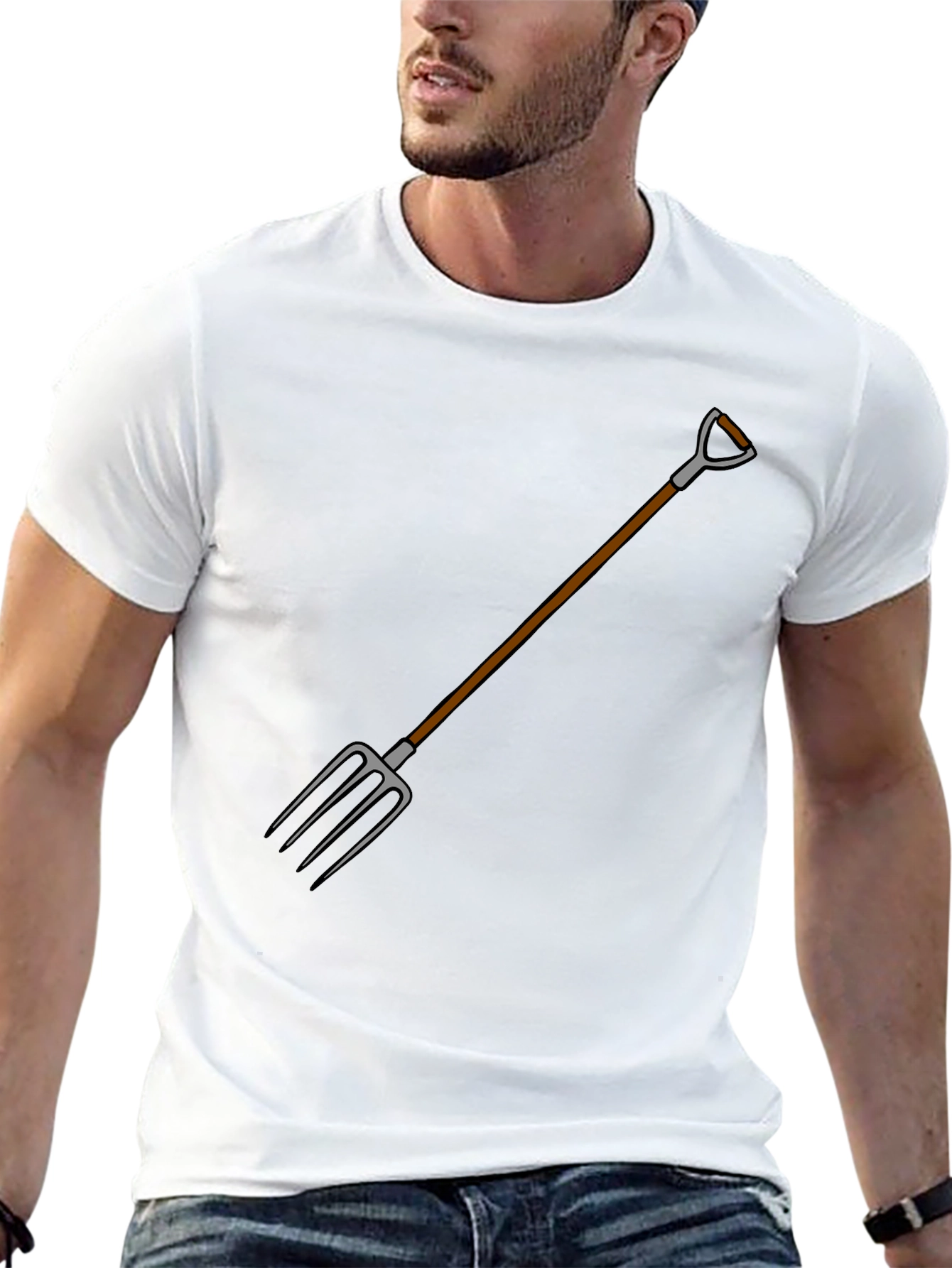 Novelty Pitchfork Graphic T-Shirt
