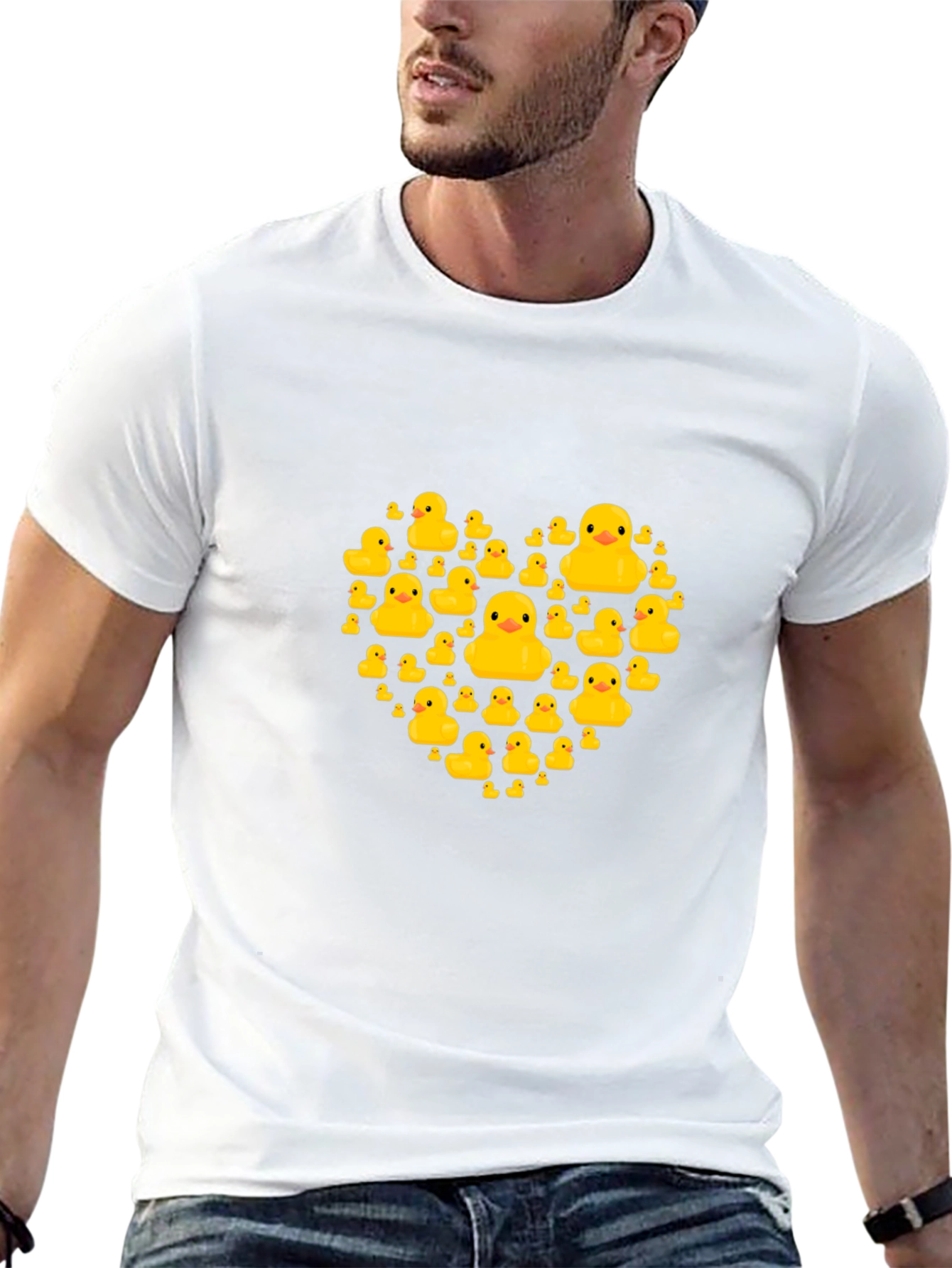 Rubber Duck Heart Graphic Tee - Black Cotton T-Shirt