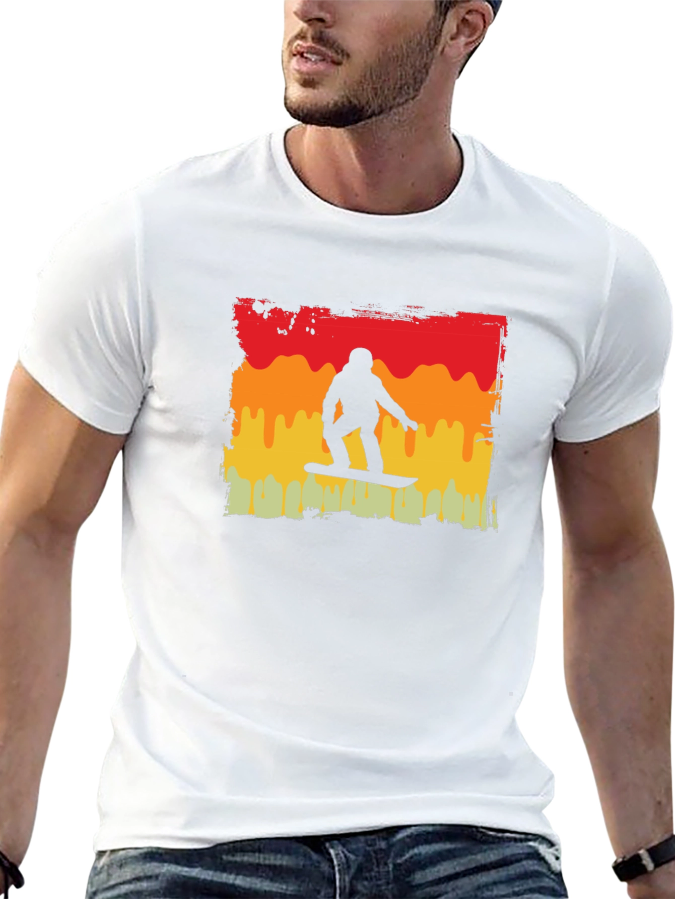 Retro Snowboarder Graphic Tee - Black