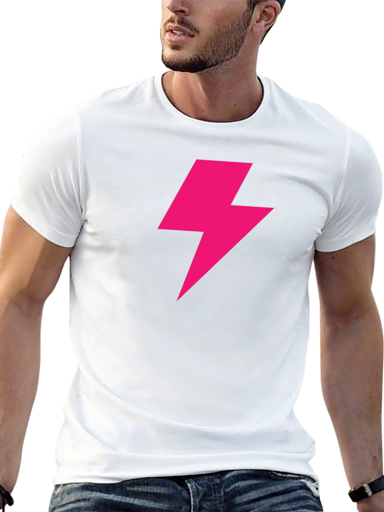 Lightning Bolt Graphic Tee - Bold Black T-Shirt