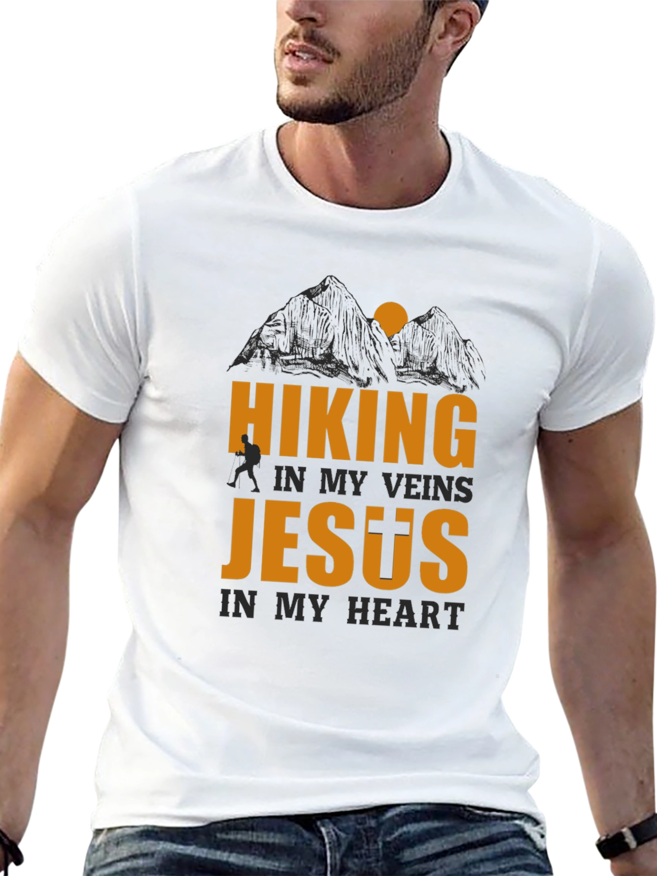 Hiking In My Veins Jesus In My Heart T-Shirt