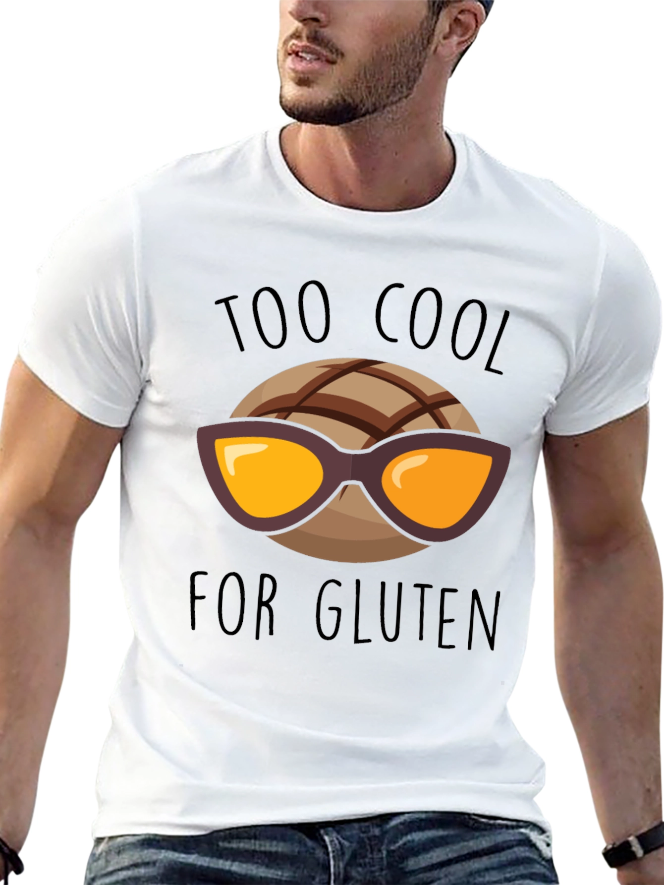 Too Cool for Gluten Black T-Shirt