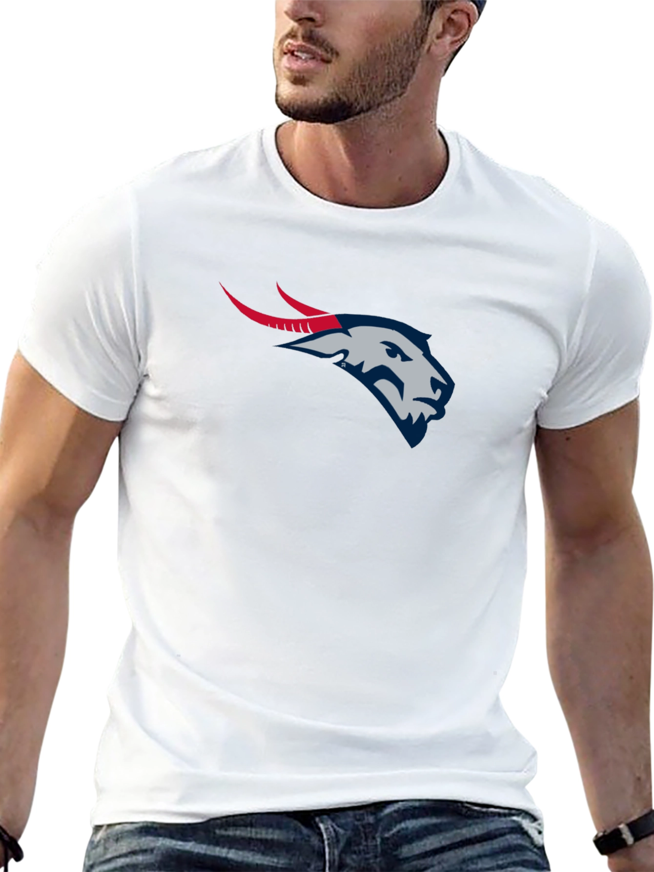 Black Graphic Tee - Goat Head Design