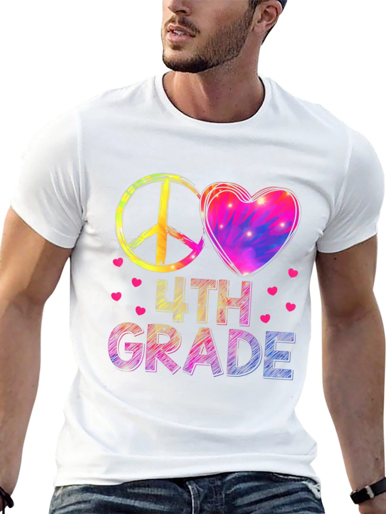 Peace Love 4th Grade T-Shirt
