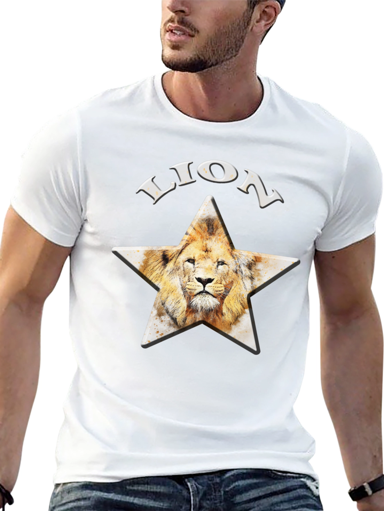 Lion Star Graphic T-Shirt - Black
