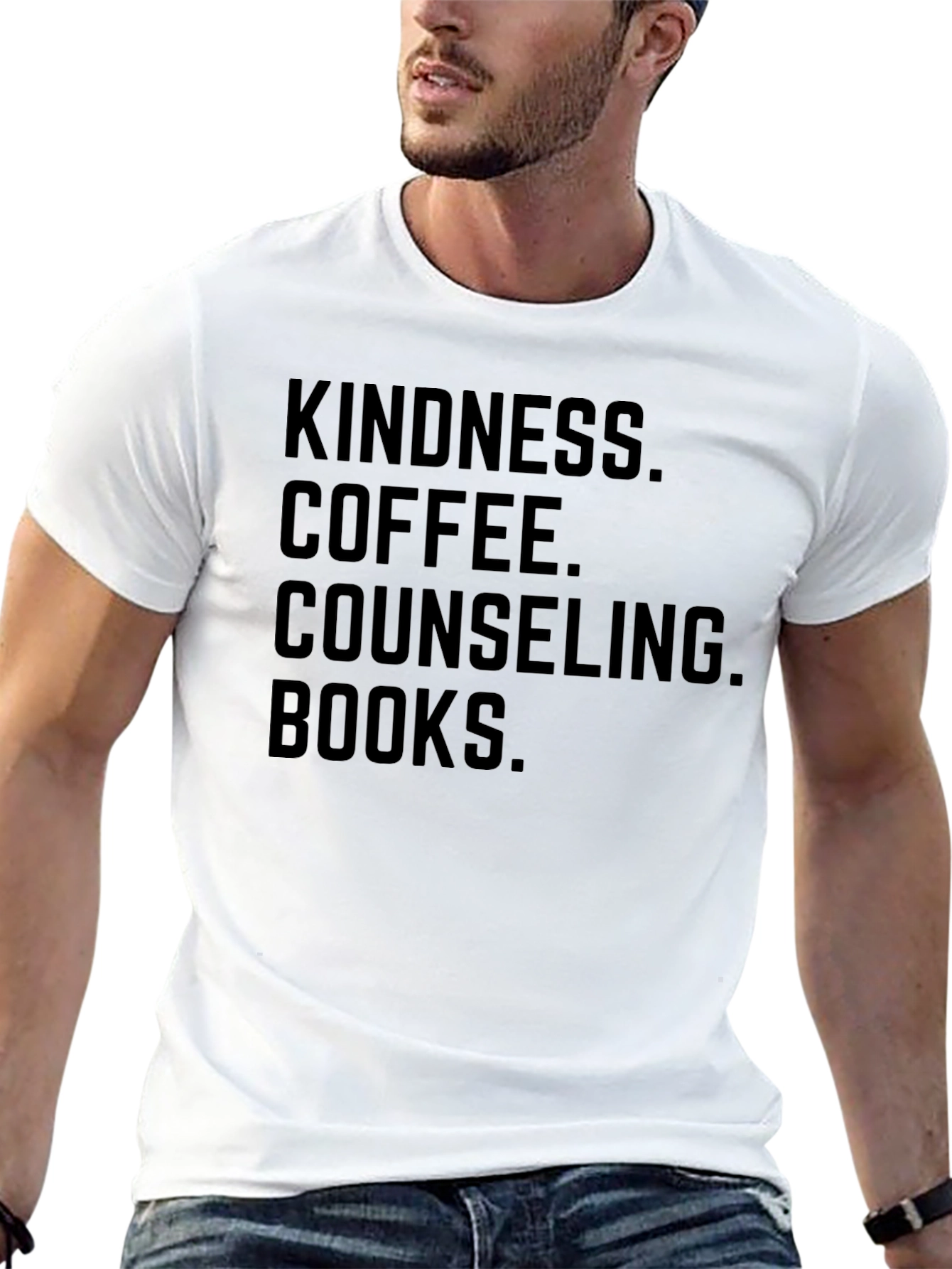Kindness Coffee Counseling Books Graphic Tee