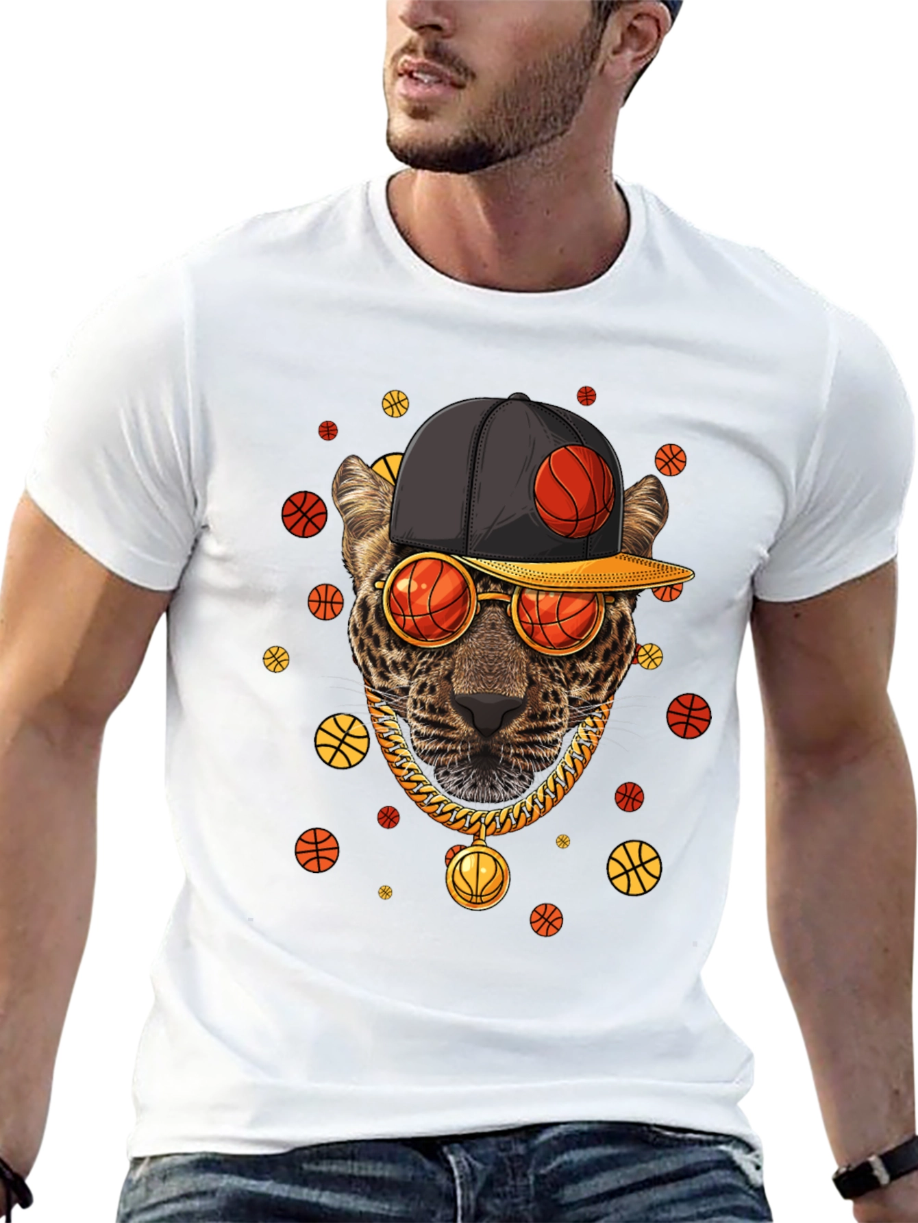 Cool Cat Basketball Graphic Tee