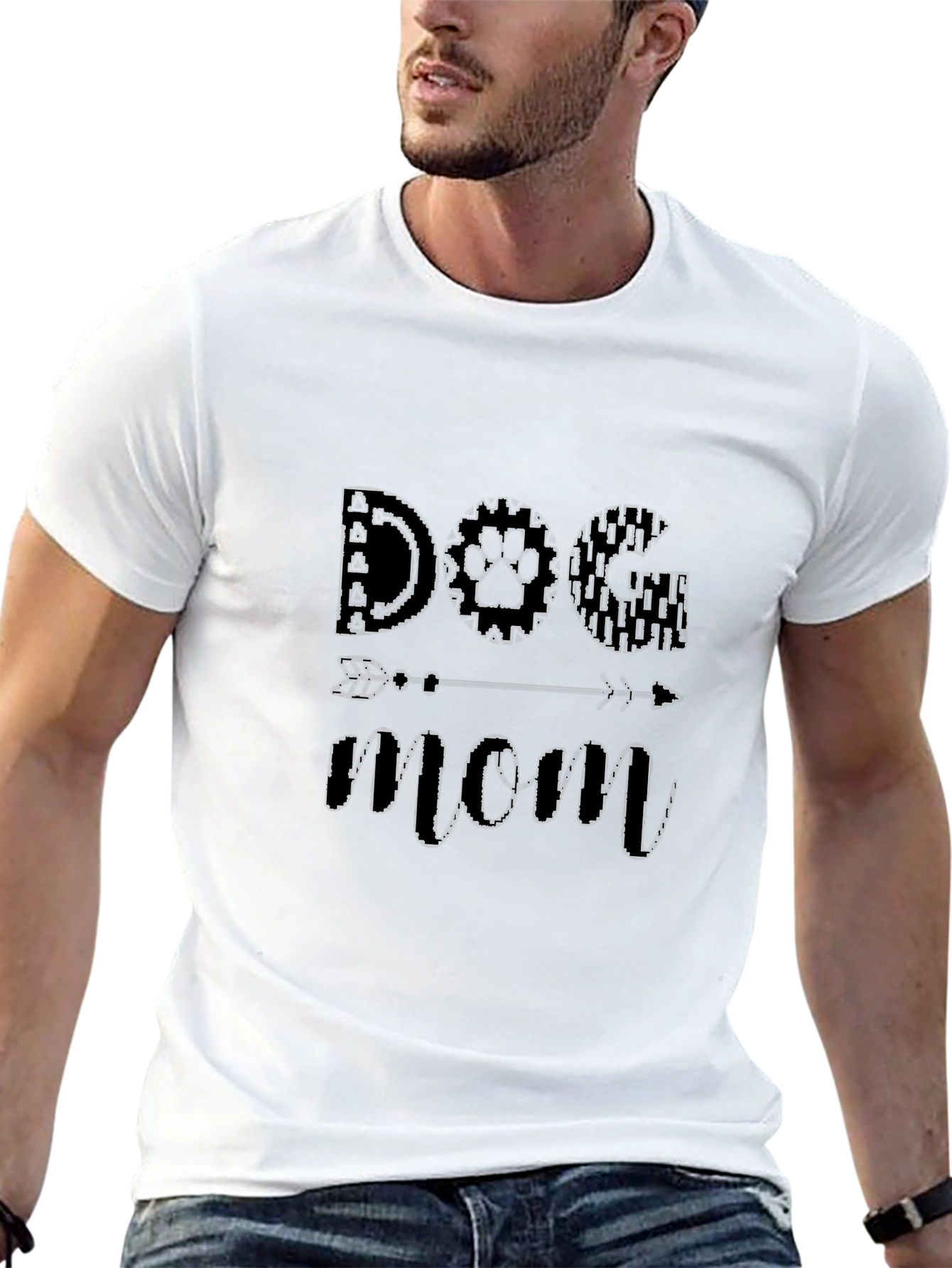 Dog Mom T-Shirt - Unique Paw Print Arrow Design