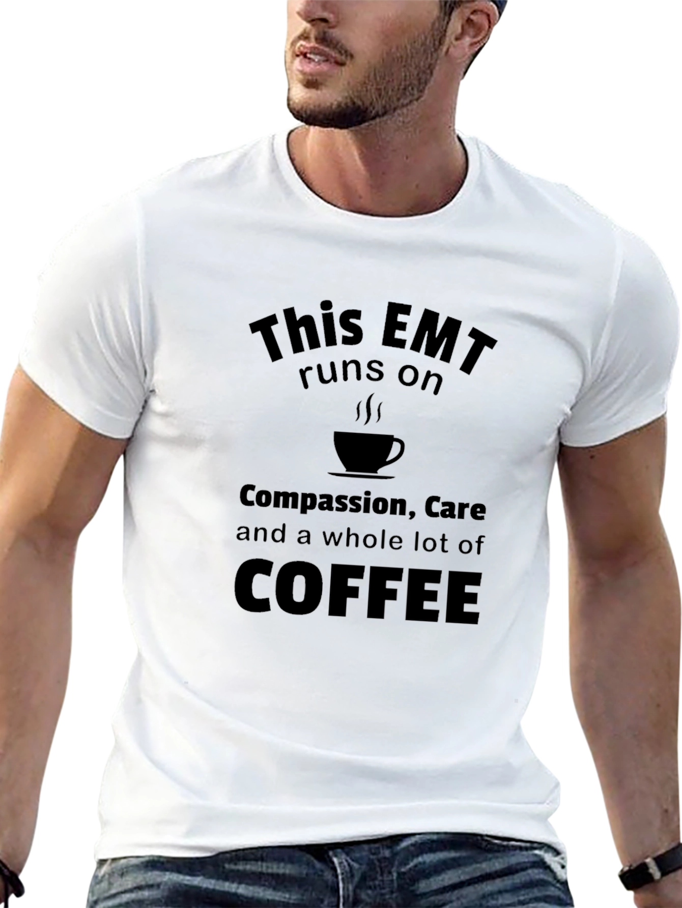 EMT Runs on Coffee T-Shirt - Black