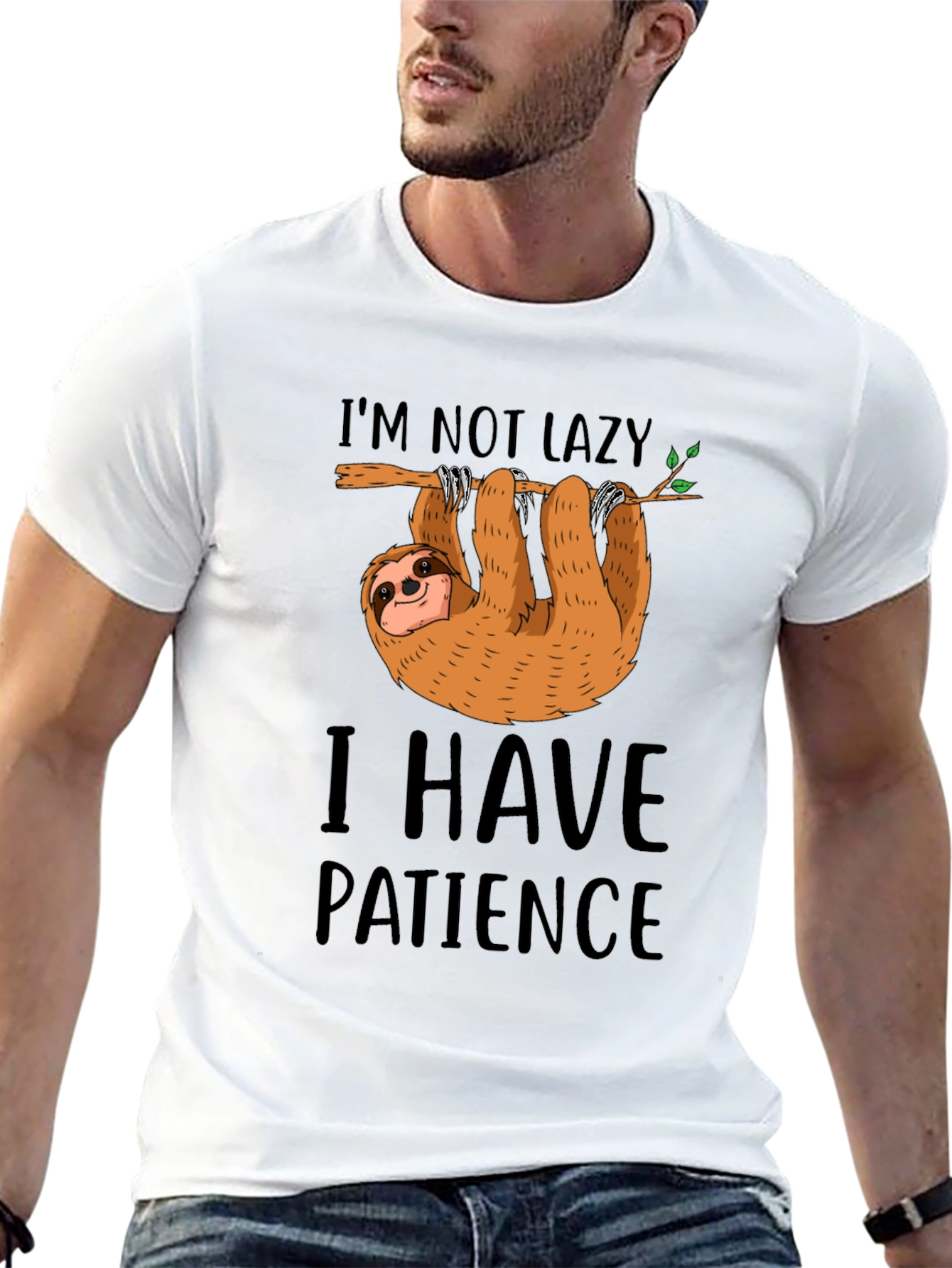 Lazy Sloth Patience T-Shirt Funny Graphic Tee