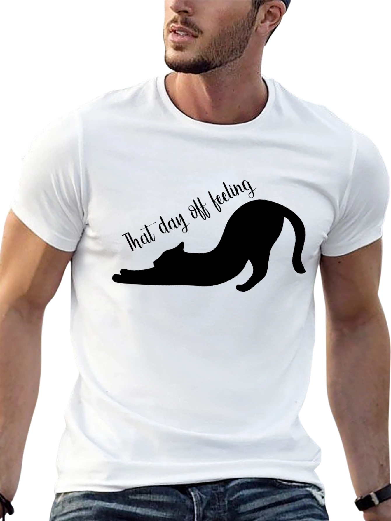 Relaxed Cat Tee - That Day Off Feeling