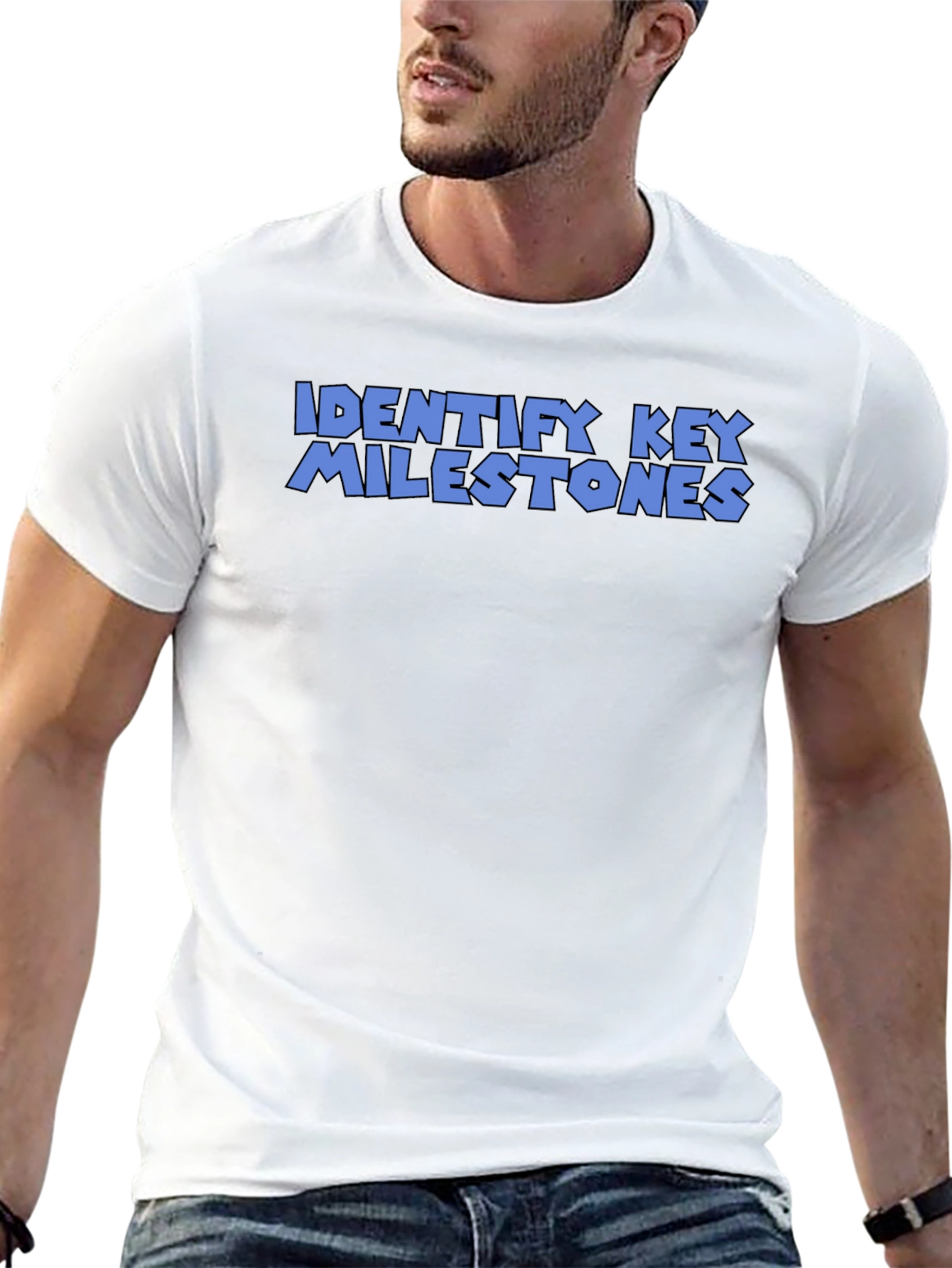 Identify Key Milestones T-Shirt - Black Graphic Tee