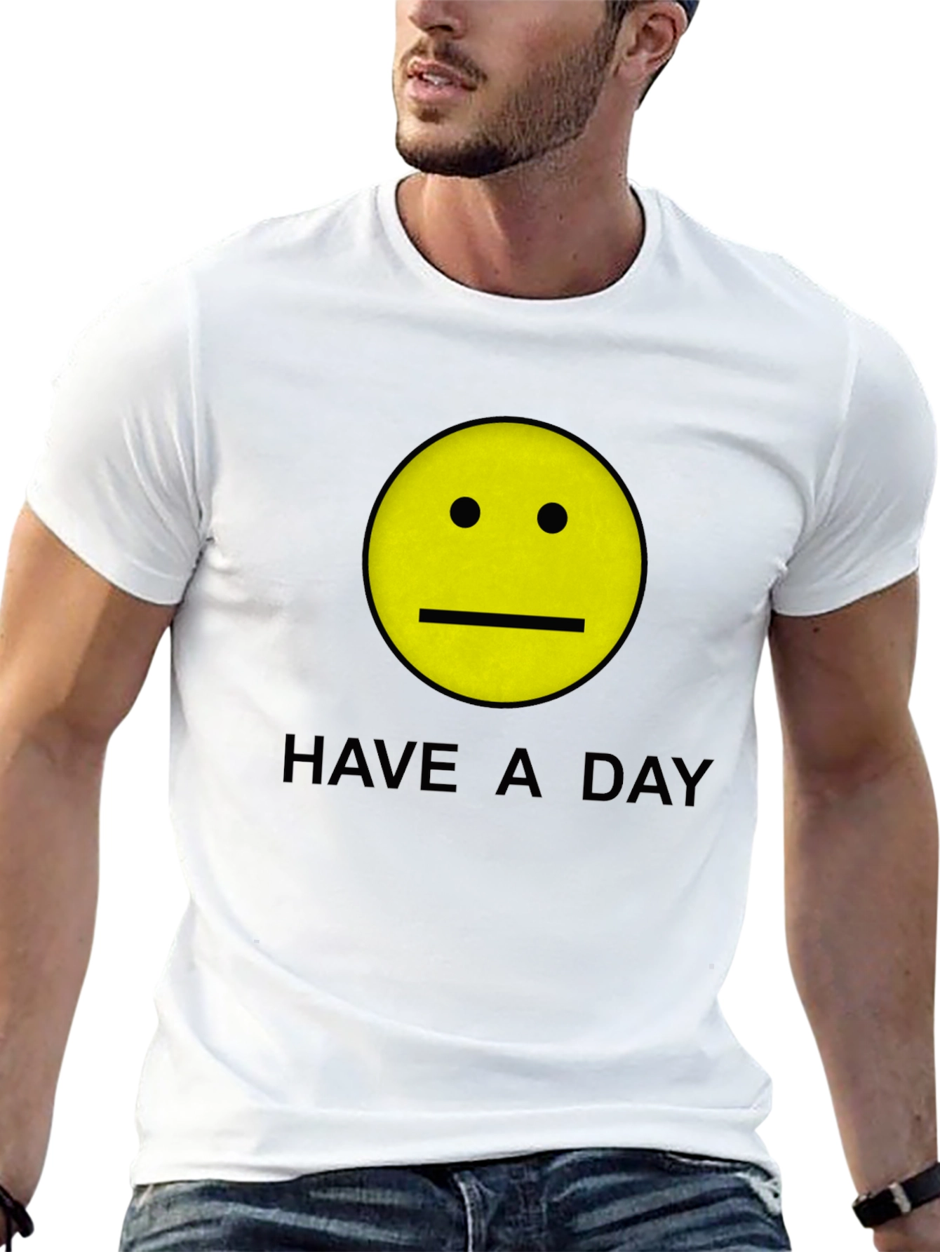 Have a Day Smiley Face Graphic Tee - Black