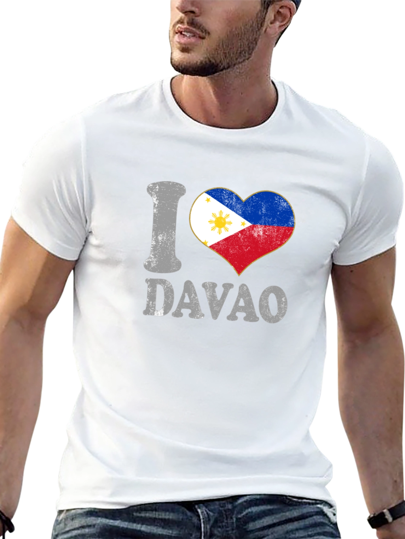I Love Davao Philippines Heart Flag T-Shirt
