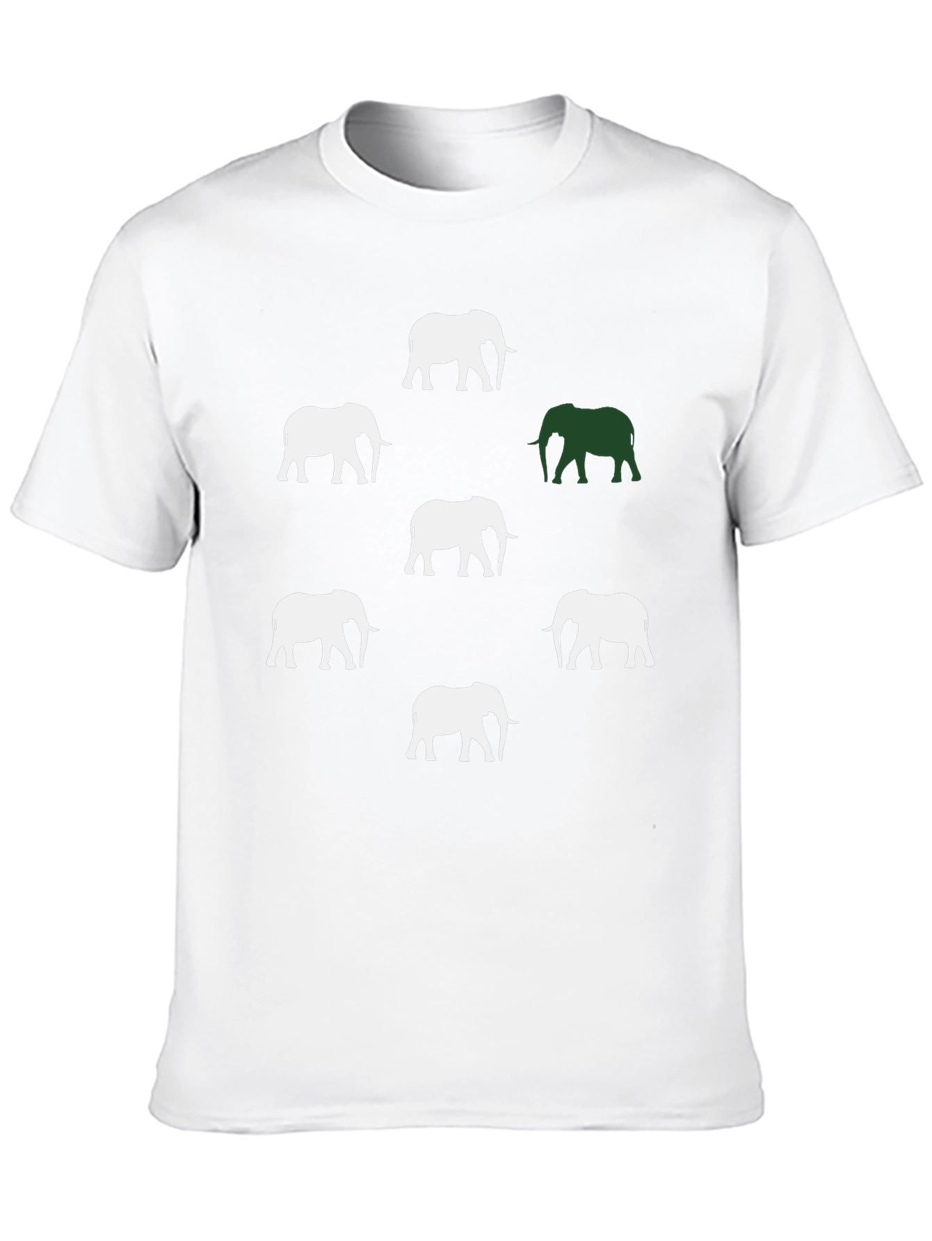 Elephant Pattern Graphic Tee - Black