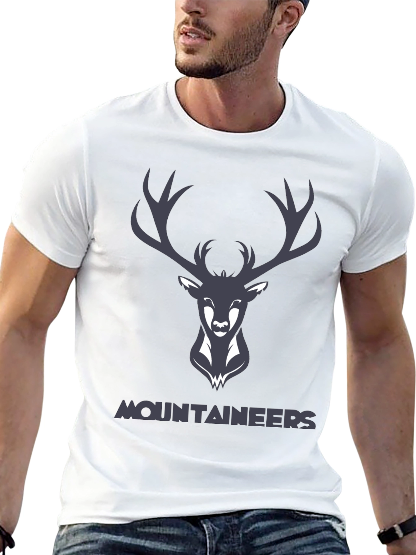 Mountaineers Black Graphic Tee with Deer Logo