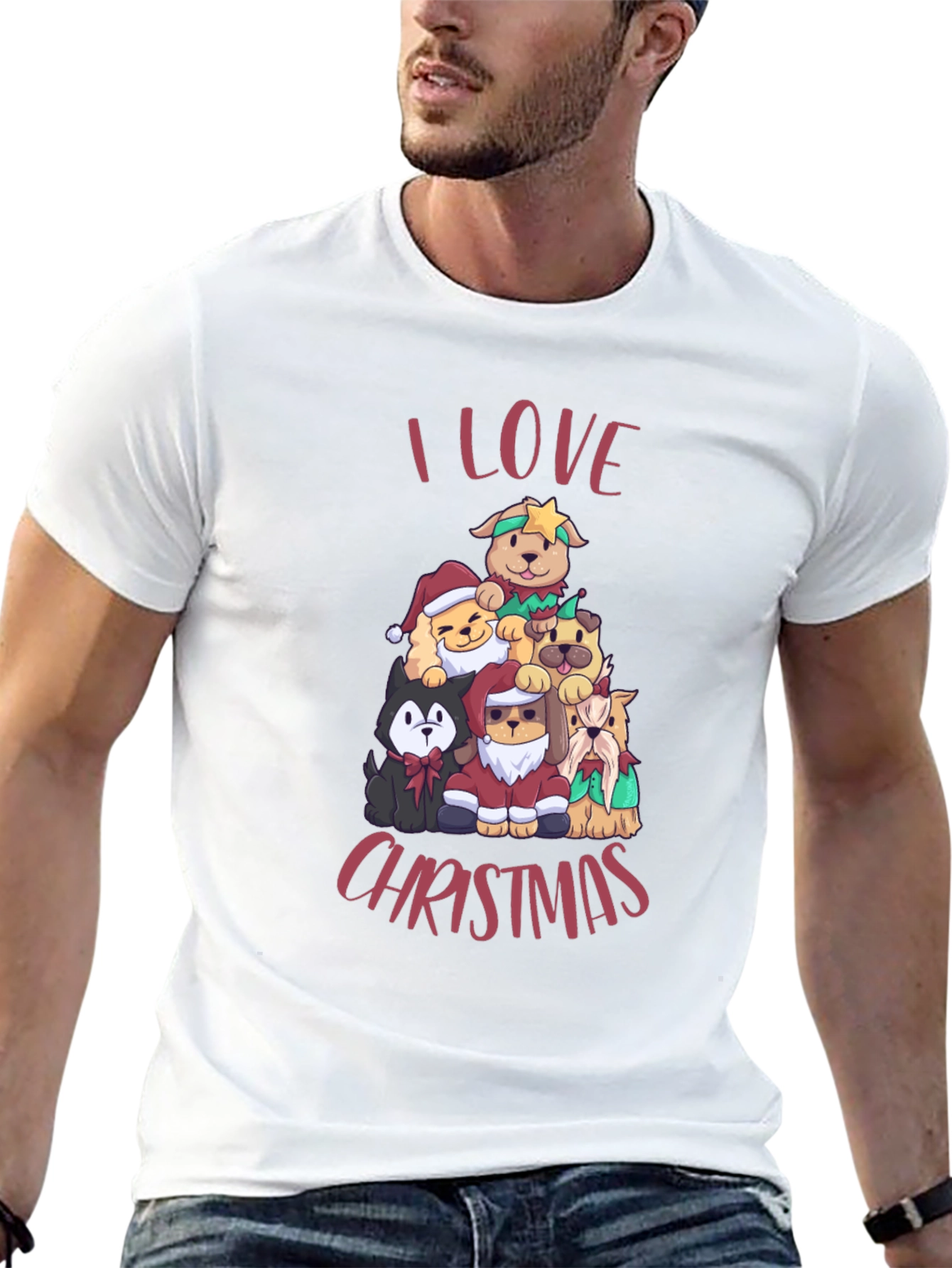 I Love Christmas Dog T-Shirt