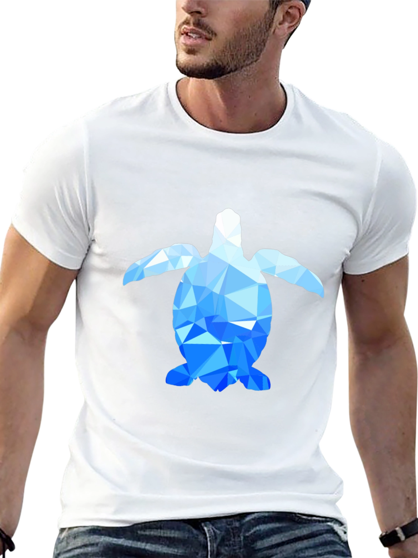 Geometric Turtle Tee - Modern Graphic Print