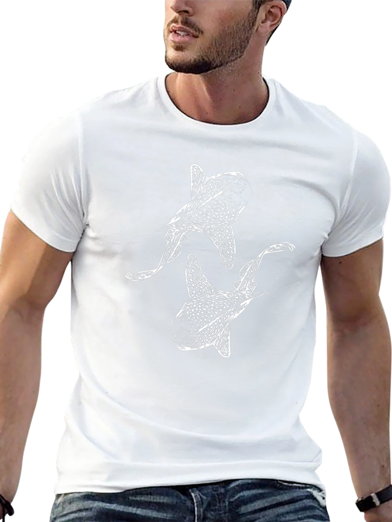 Whale Shark Graphic Tee - Stylish Black Cotton T-Shirt