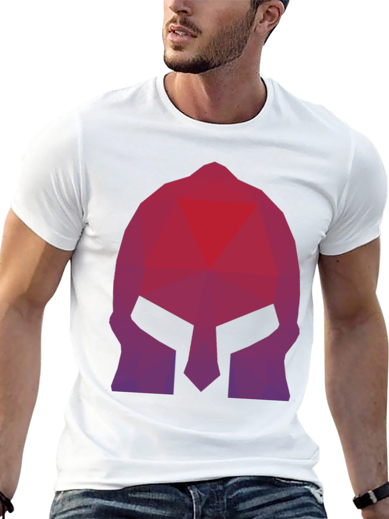 Geometric Spartan Helmet Graphic Tee