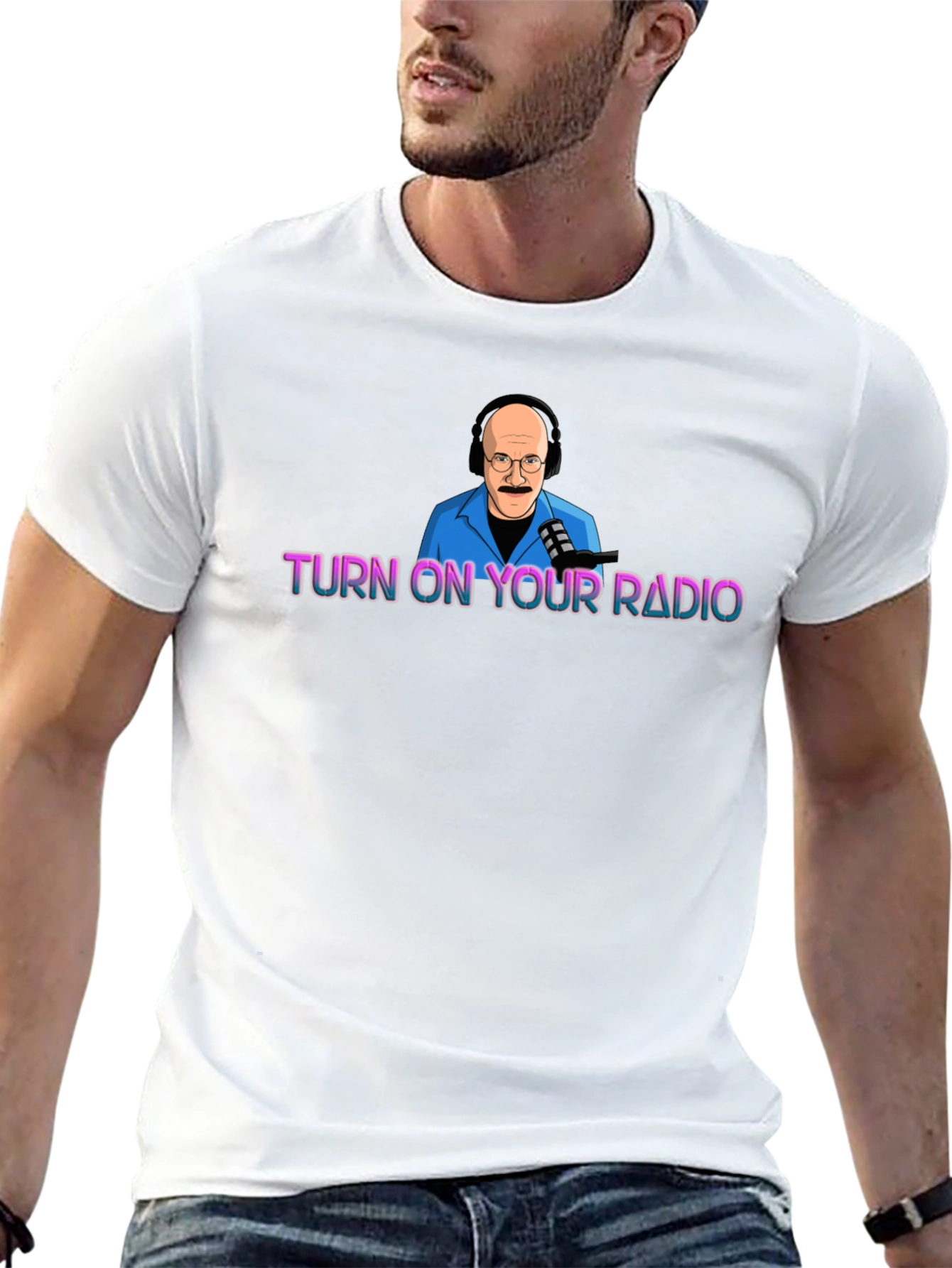 Turn On Your Radio Black Graphic Tee