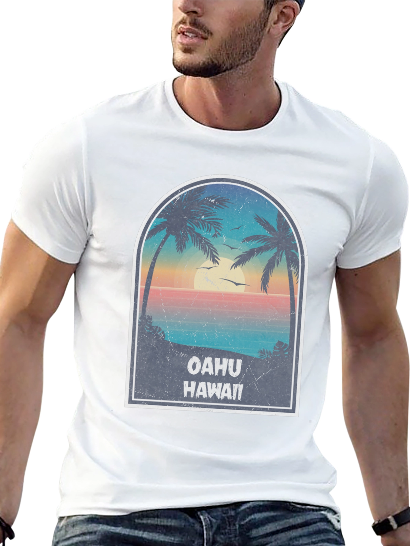 Oahu Hawaii Graphic T-Shirt - Island Vibes