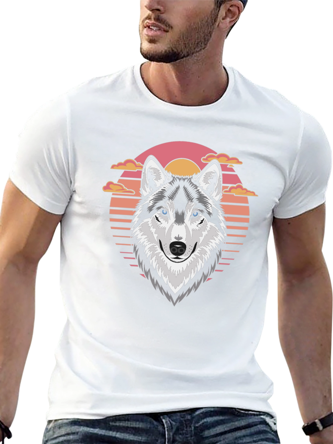 Wolf Sunset Graphic T-Shirt