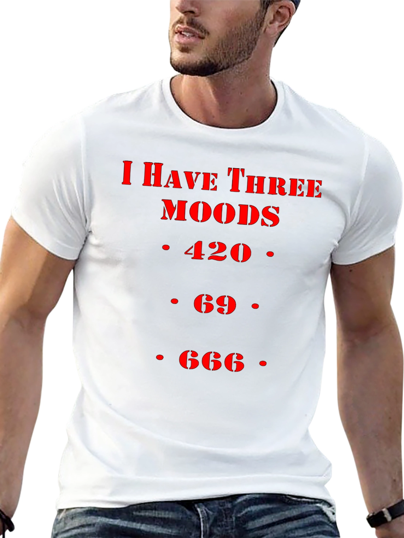 Three Moods Tee - 420 69 666 Funny T-Shirt