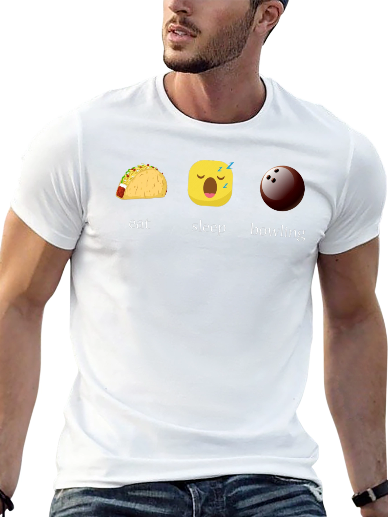 Eat Sleep Bowling Graphic Tee - Black T-Shirt