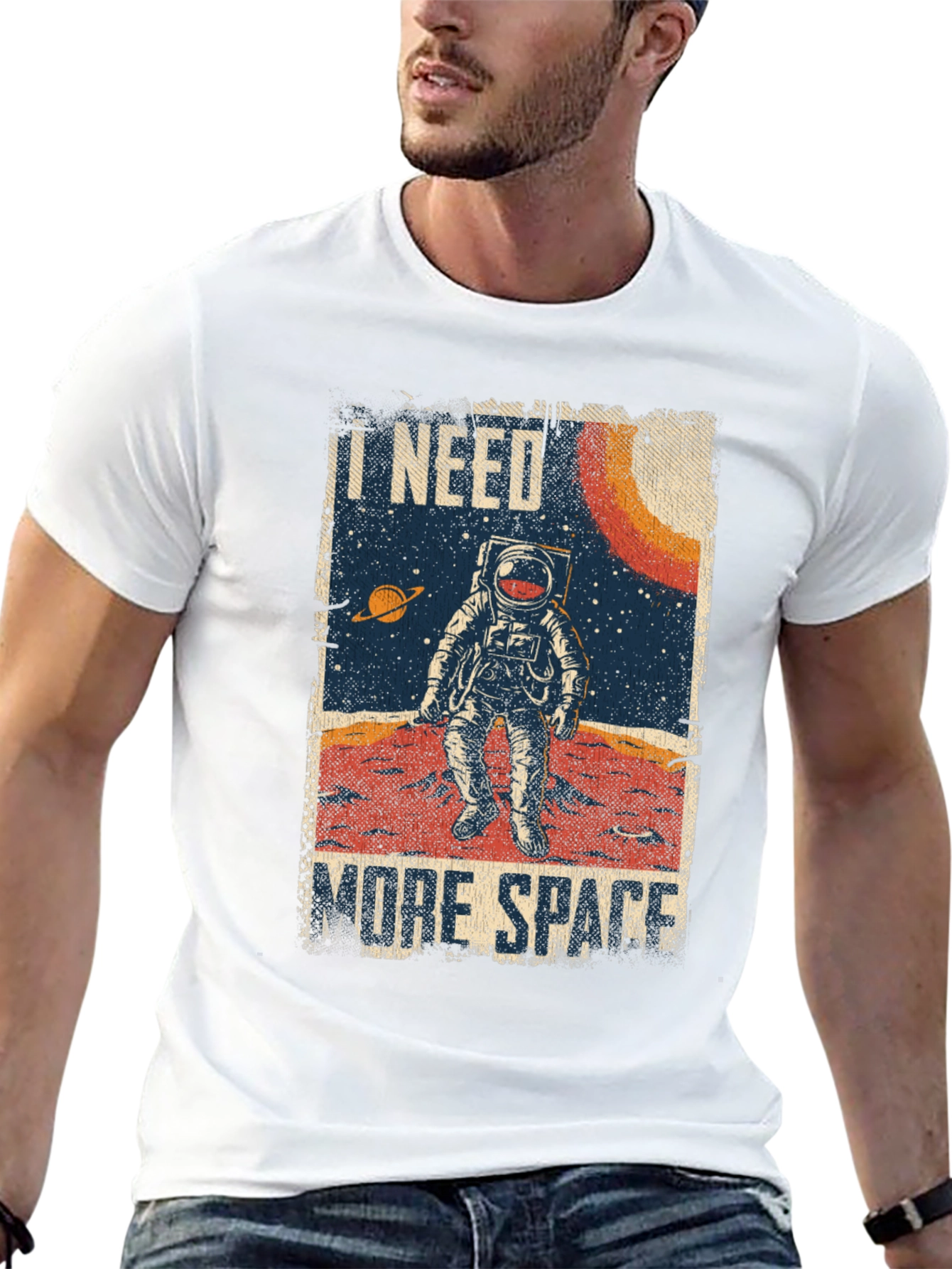 I Need More Space Astronaut Graphic T-Shirt